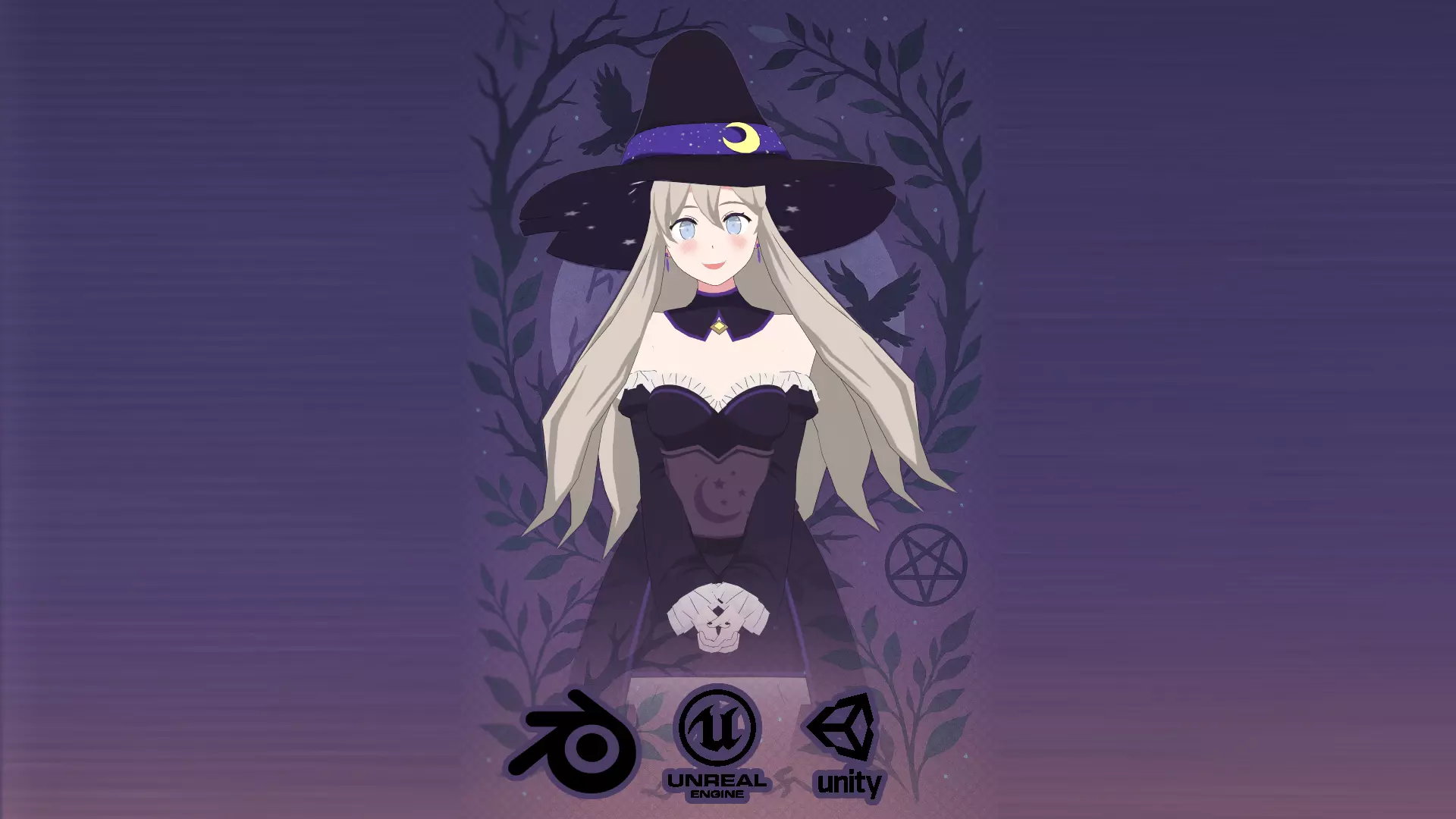 Witch Girl - 3D Anime Model Low-poly 3D model
