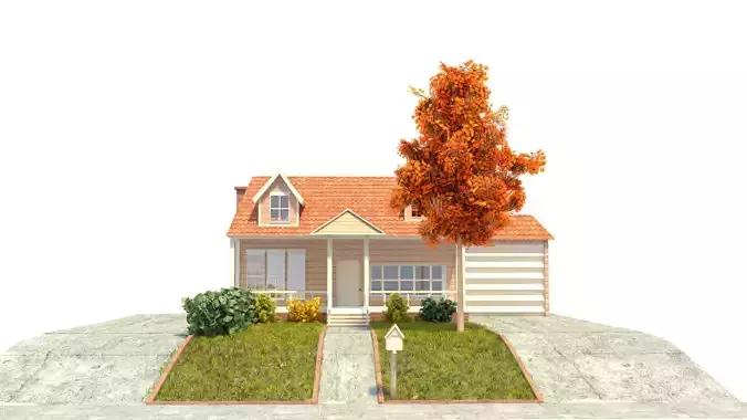 House with tree in front yard