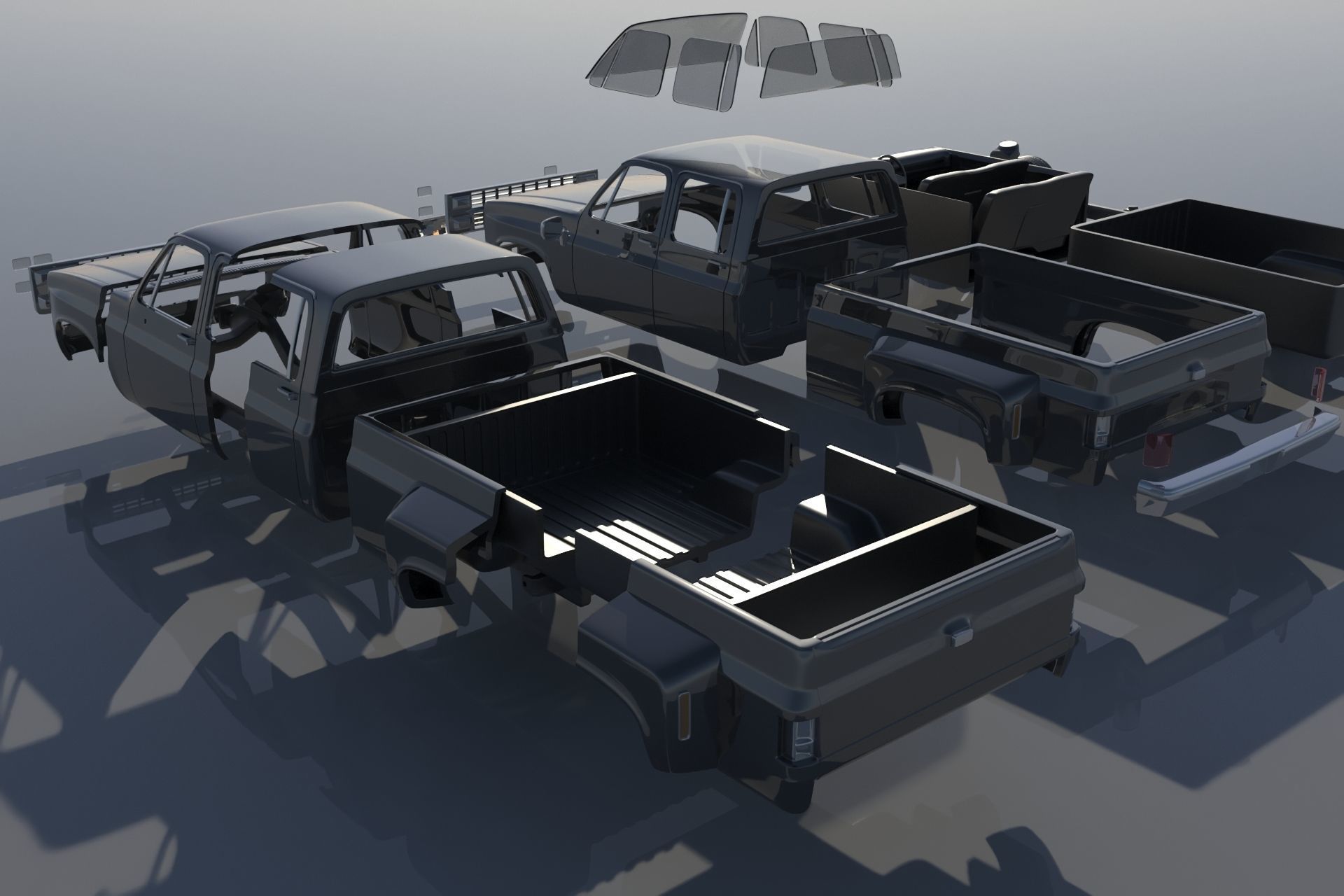 Chevrolet K30 Crew Cab 1975  3D print model_13