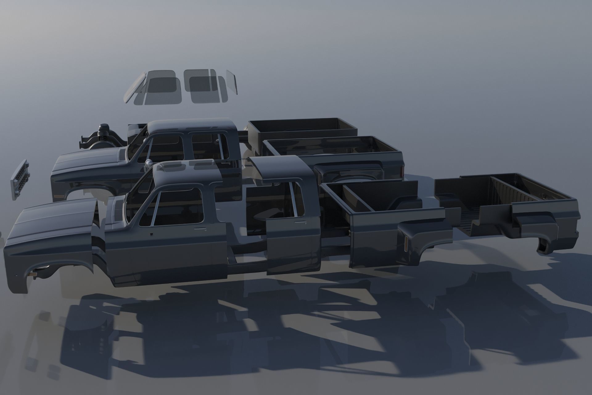 Chevrolet K30 Crew Cab 1975  3D print model_12