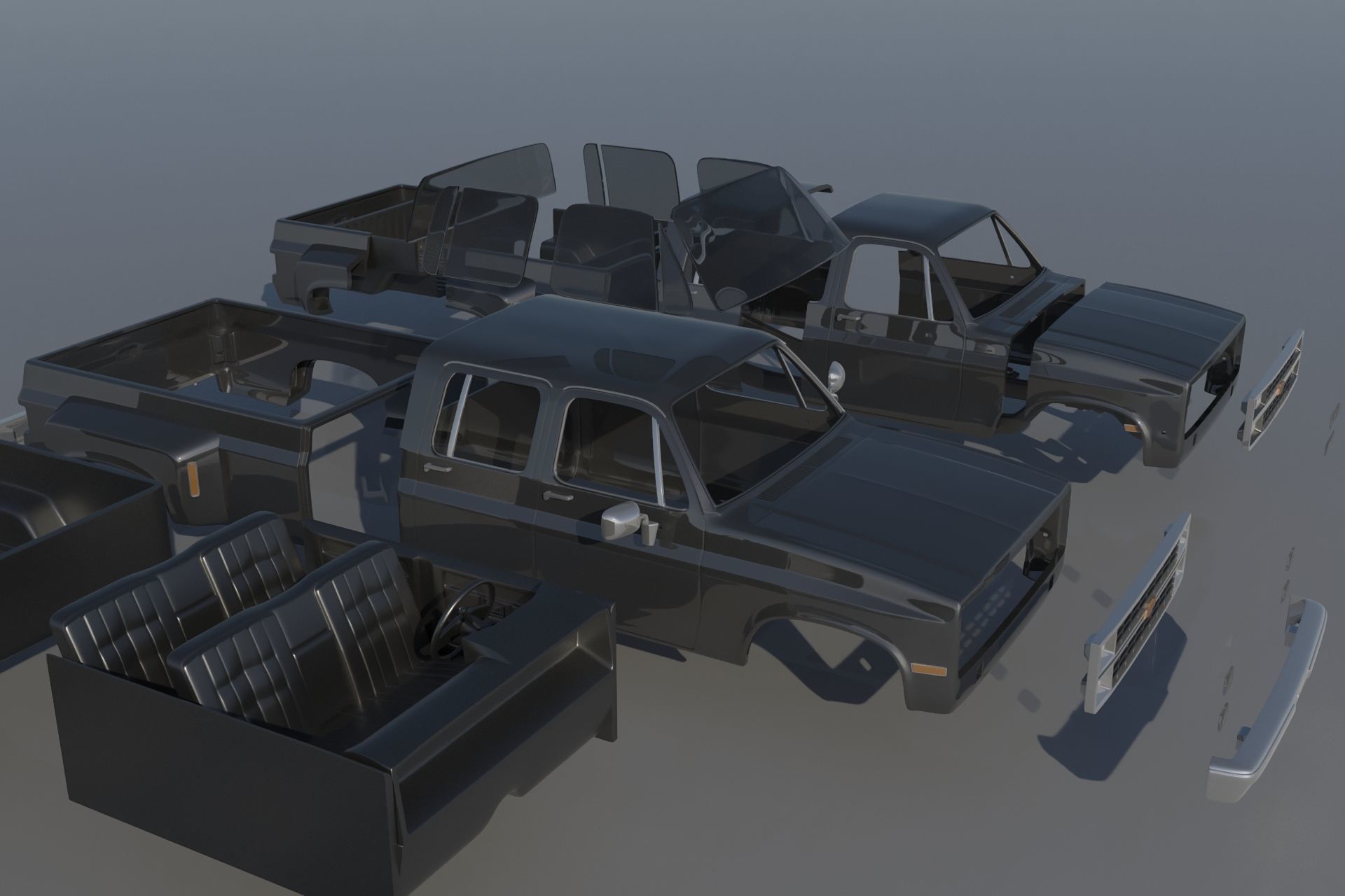 Chevrolet K30 Crew Cab 1975  3D print model_14