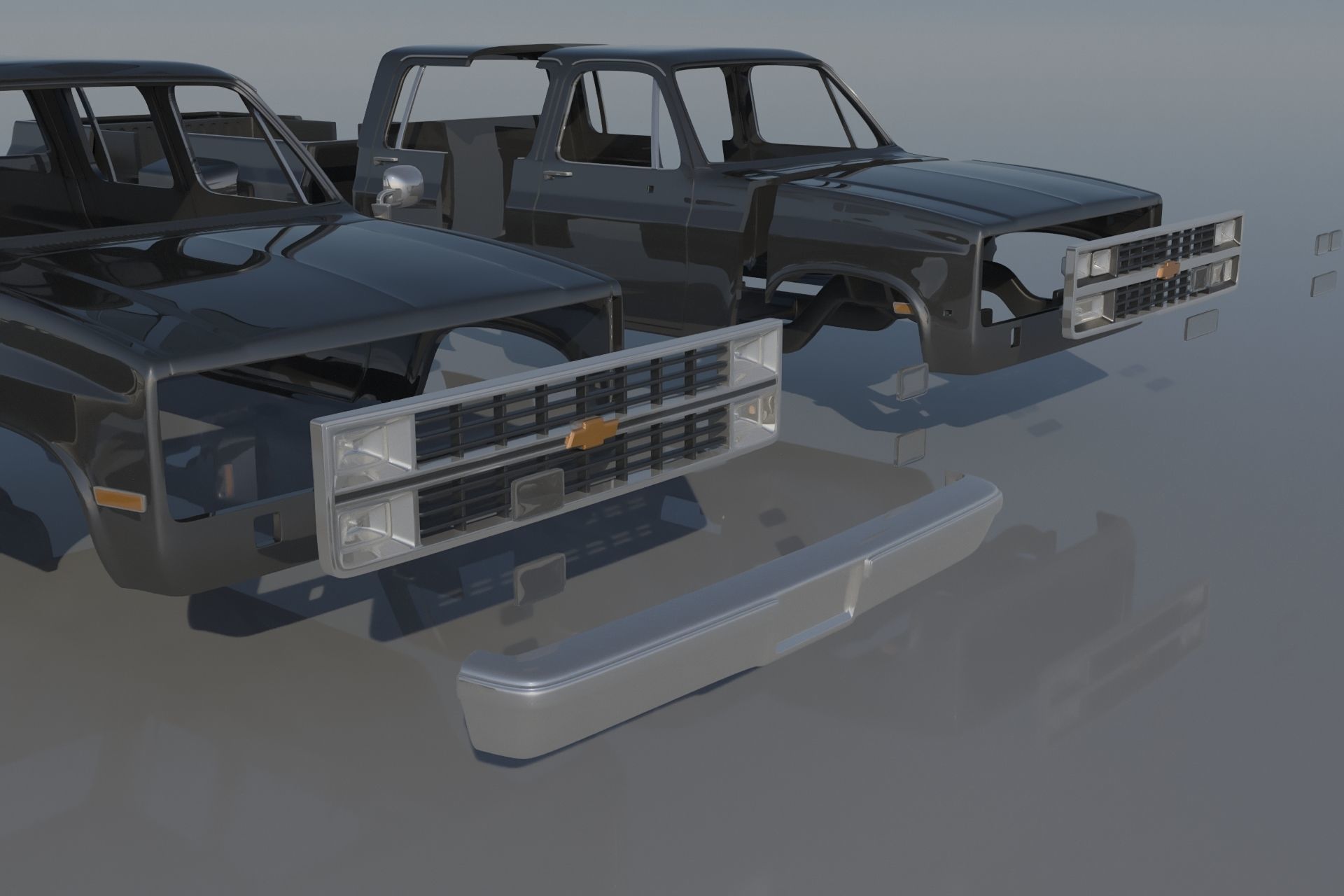 Chevrolet K30 Crew Cab 1975  3D print model_15
