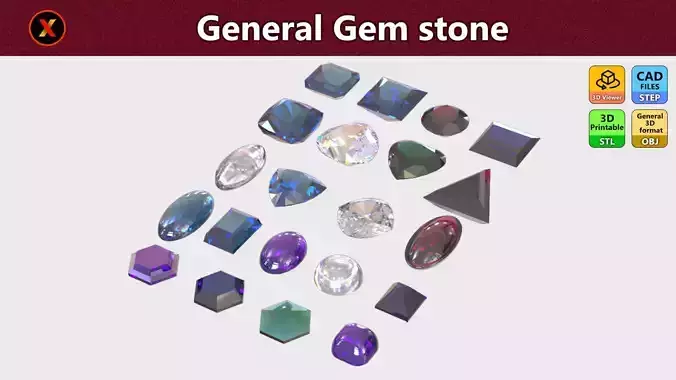 3d general gem stone 