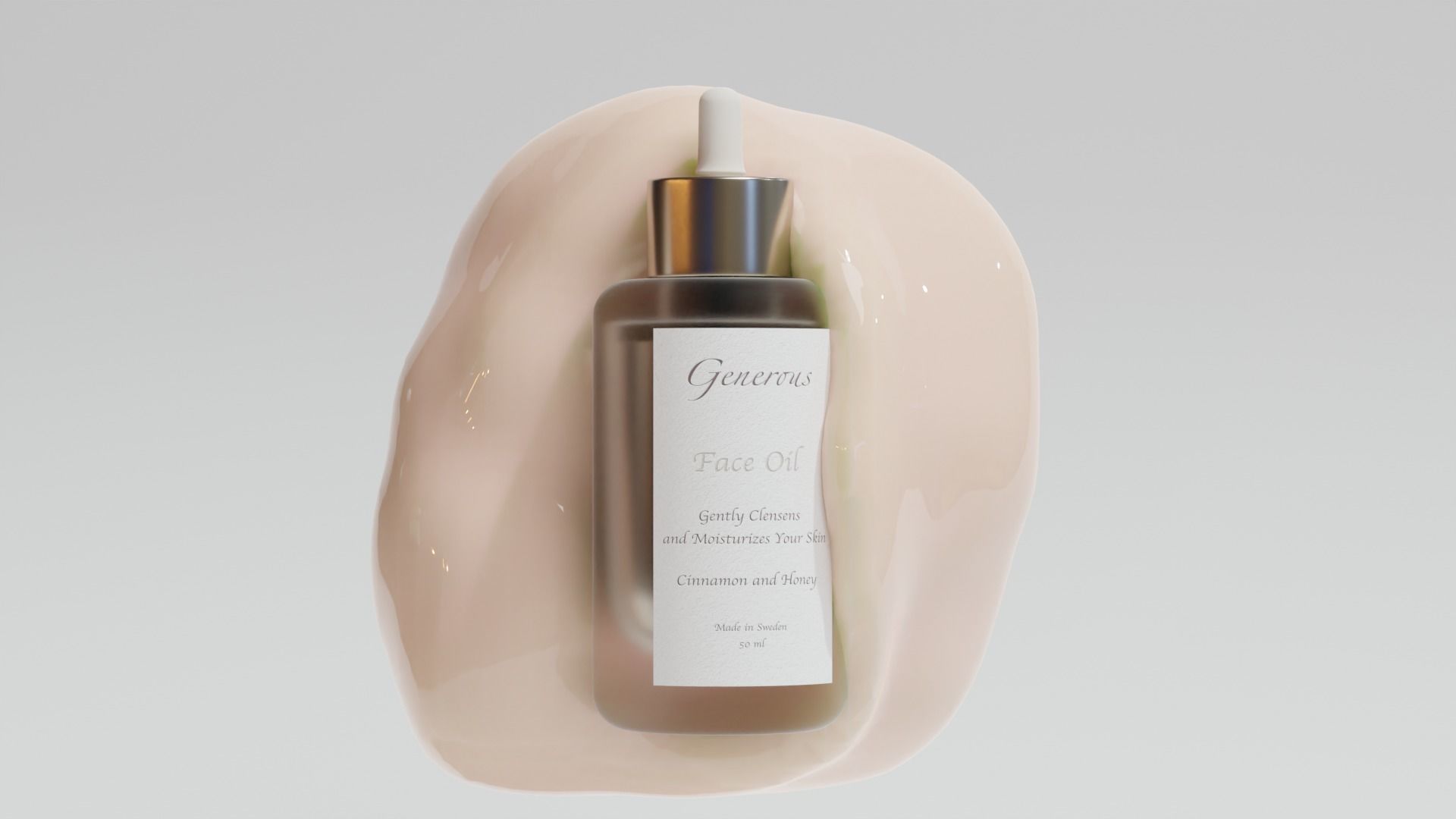 Cosmetics bottle of facial oil 3D model_2