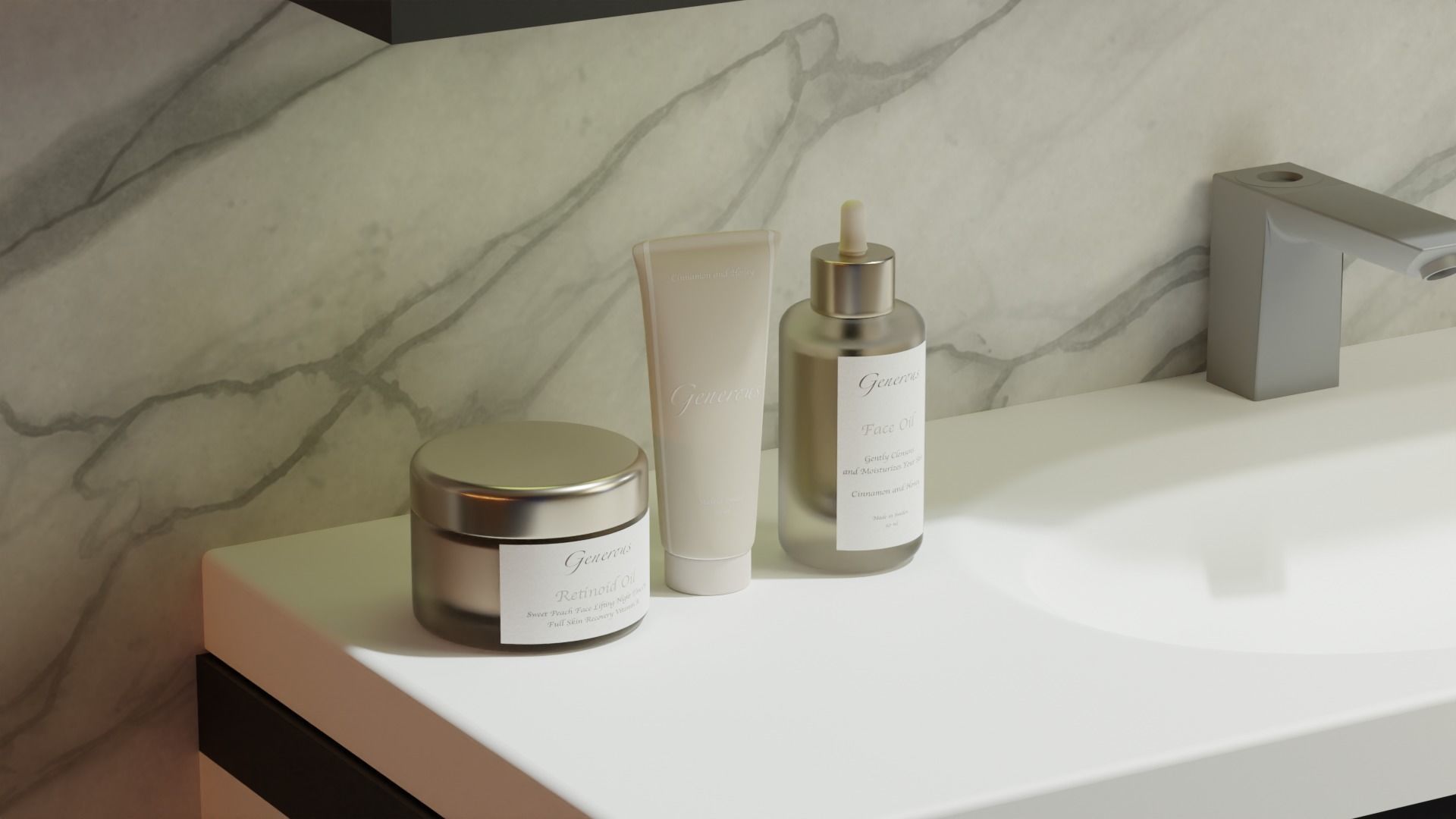 Cosmetics bottle of facial oil 3D model_3