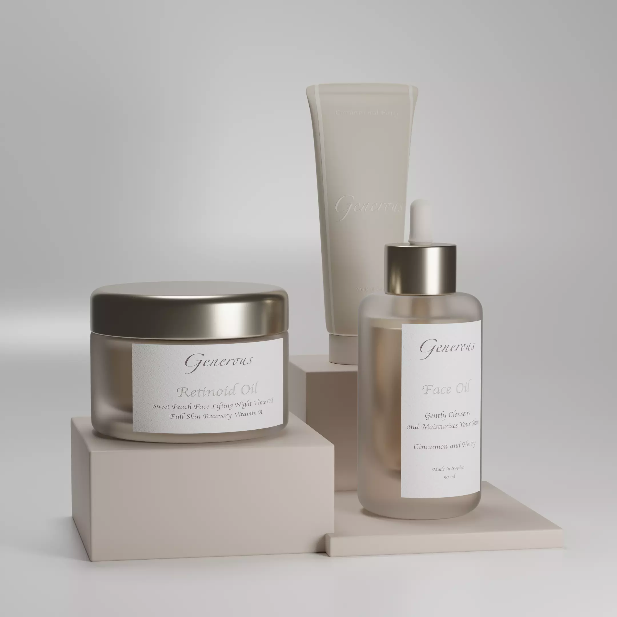 Cosmetics bottle of facial oil 3D model_0