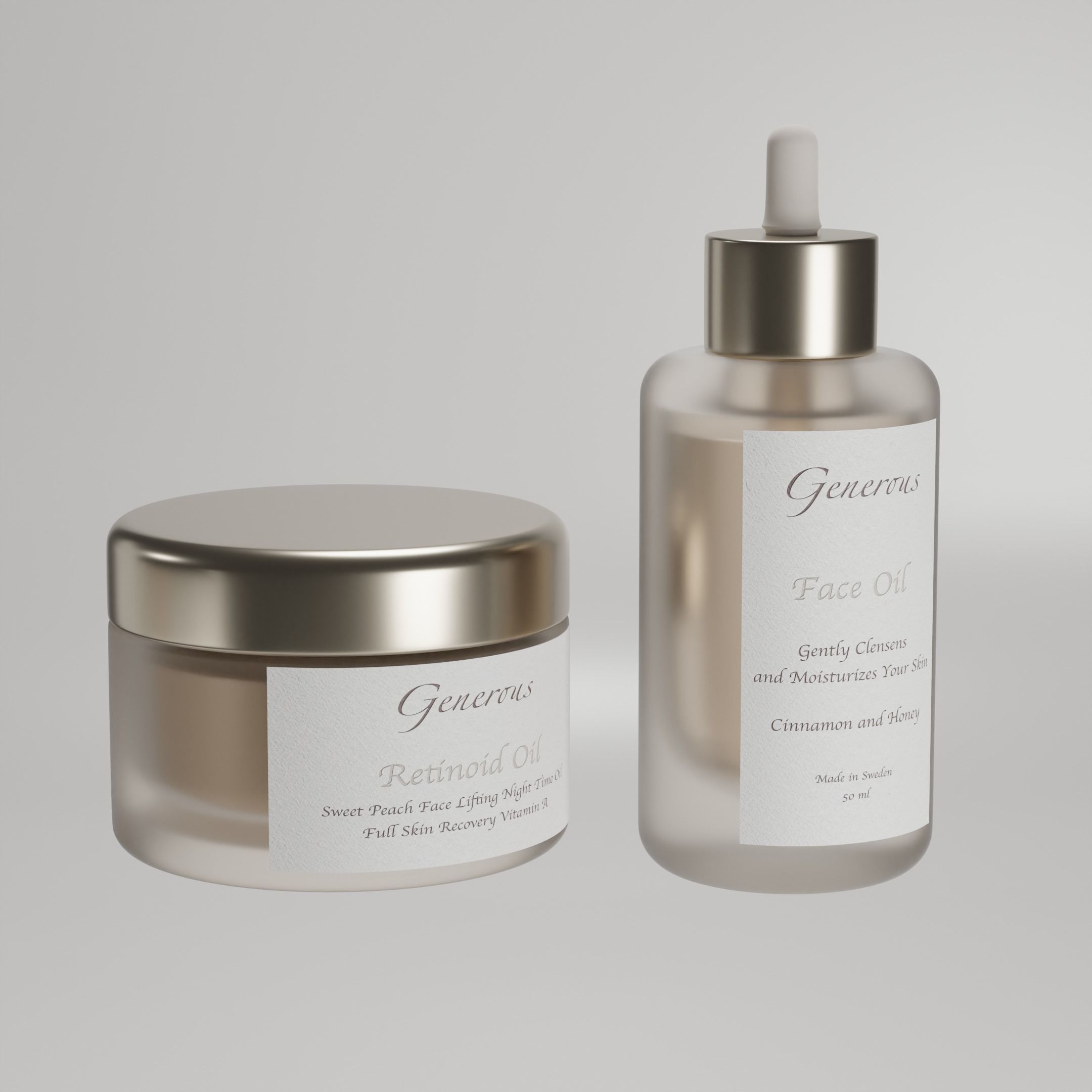 Cosmetics bottle of facial oil 3D model_1