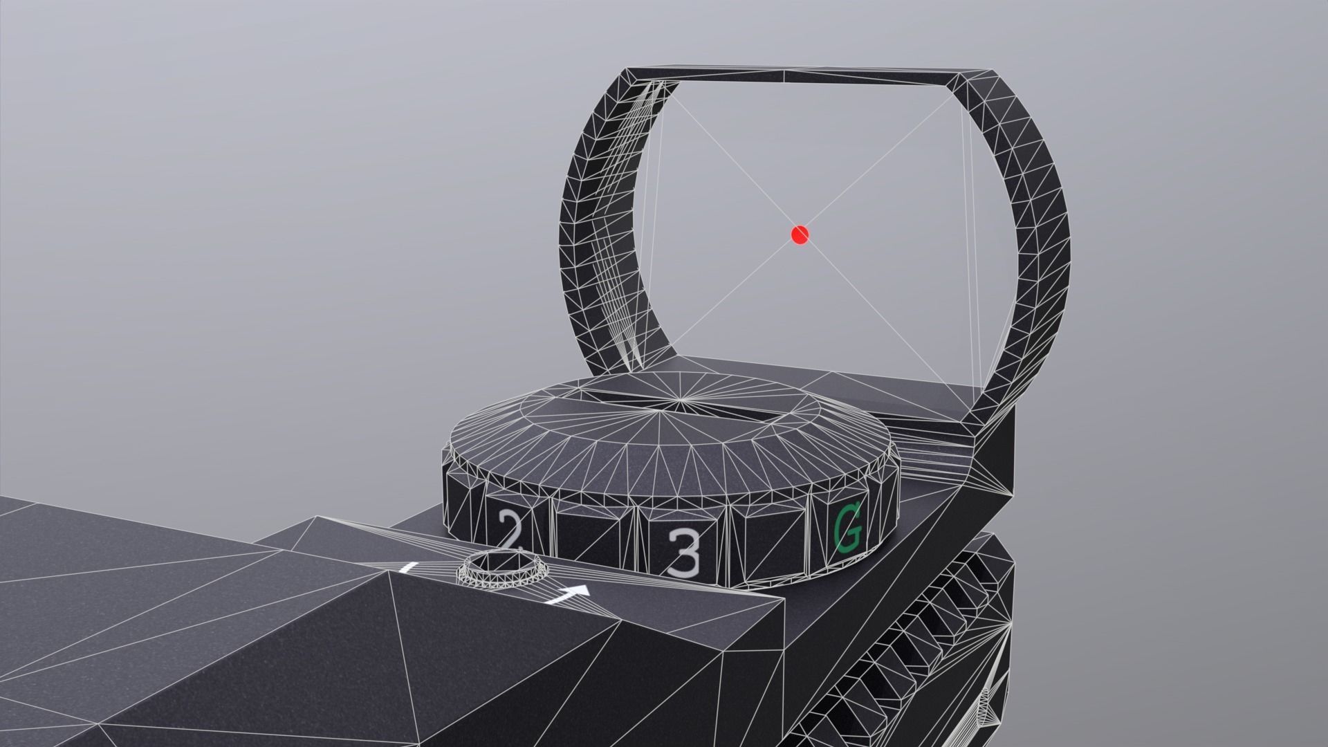 Red Dot Sight Low-poly 3D model_6