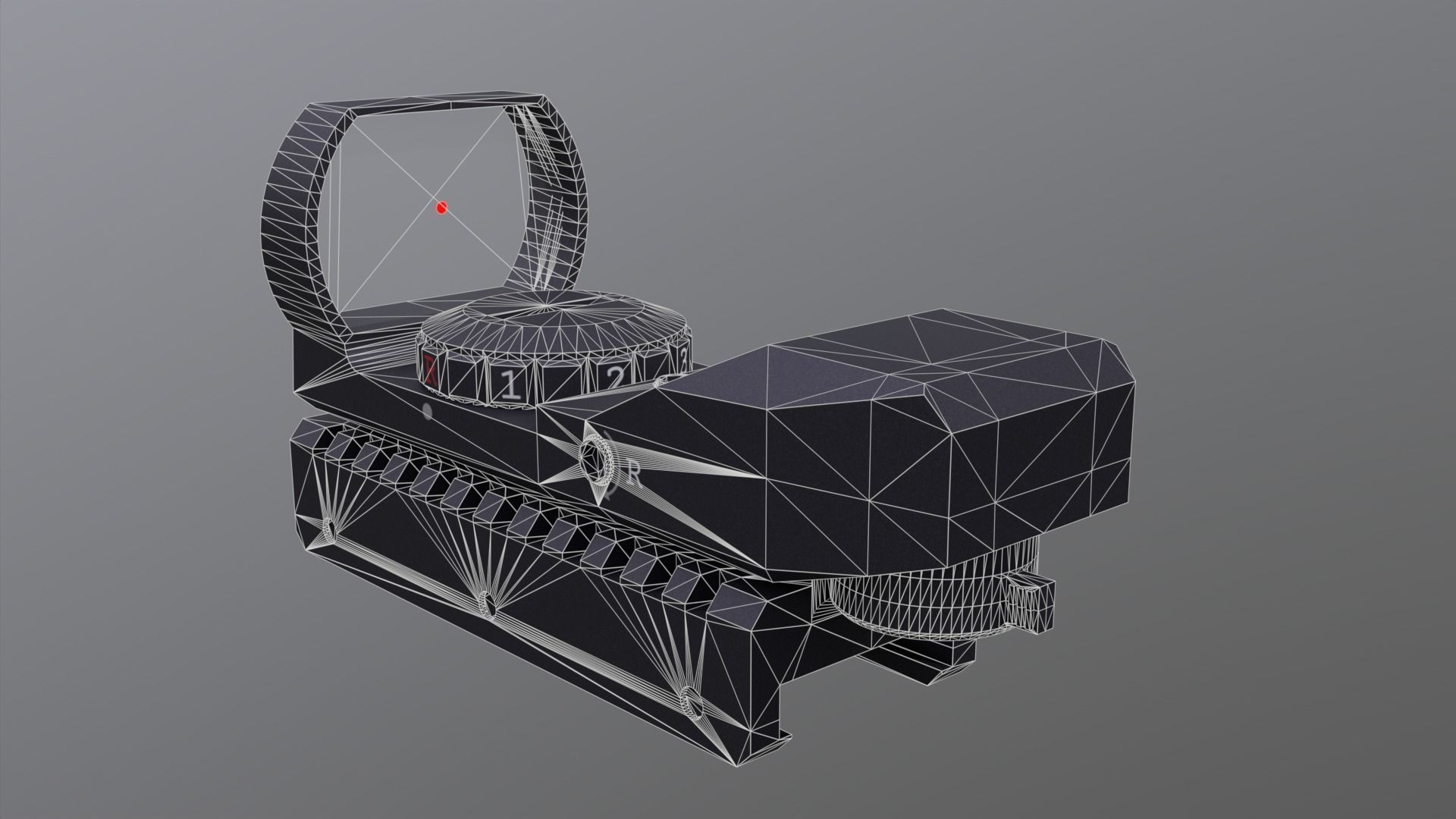 Red Dot Sight Low-poly 3D model_4