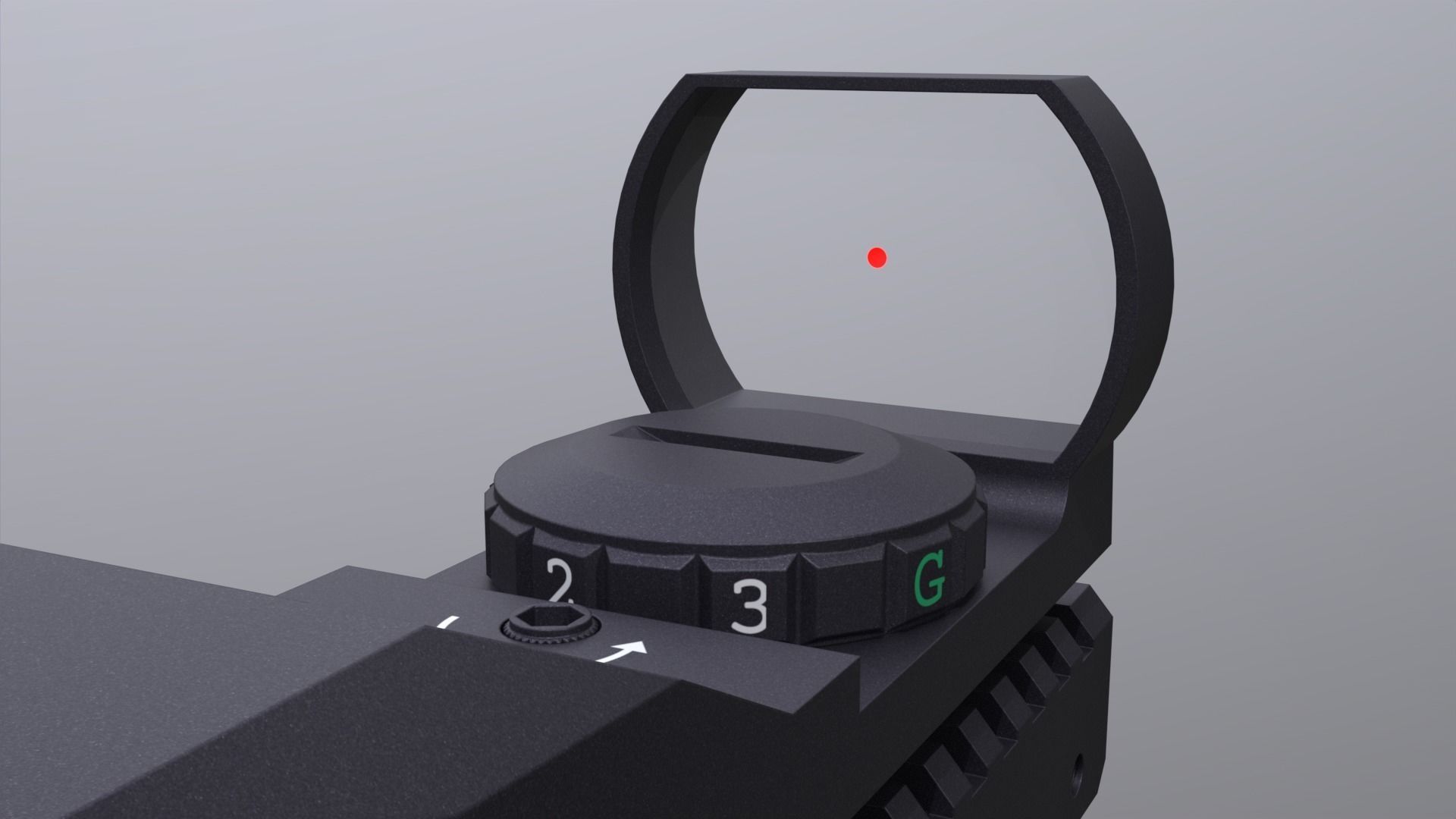 Red Dot Sight Low-poly 3D model_5
