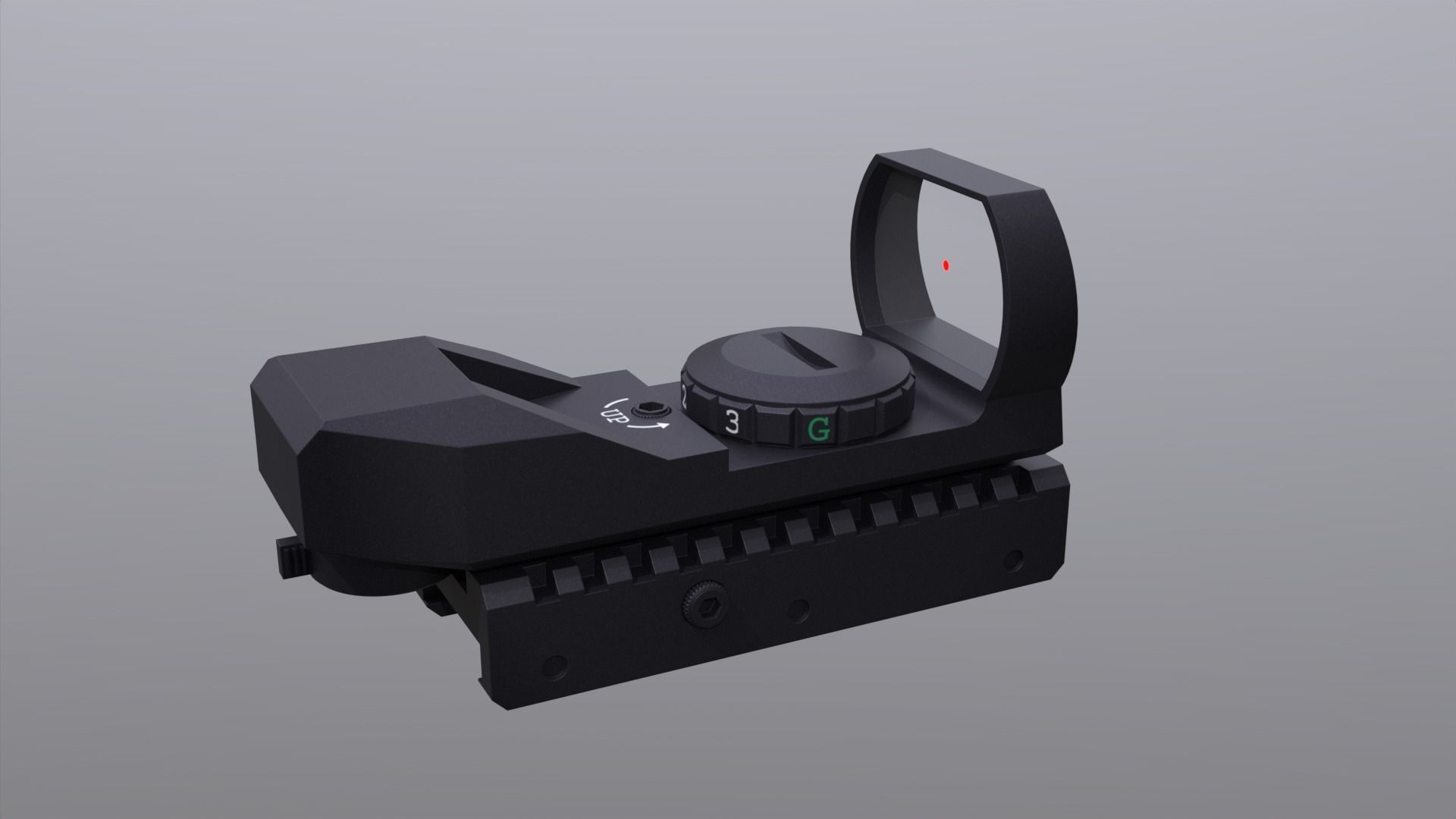 Red Dot Sight Low-poly 3D model_7