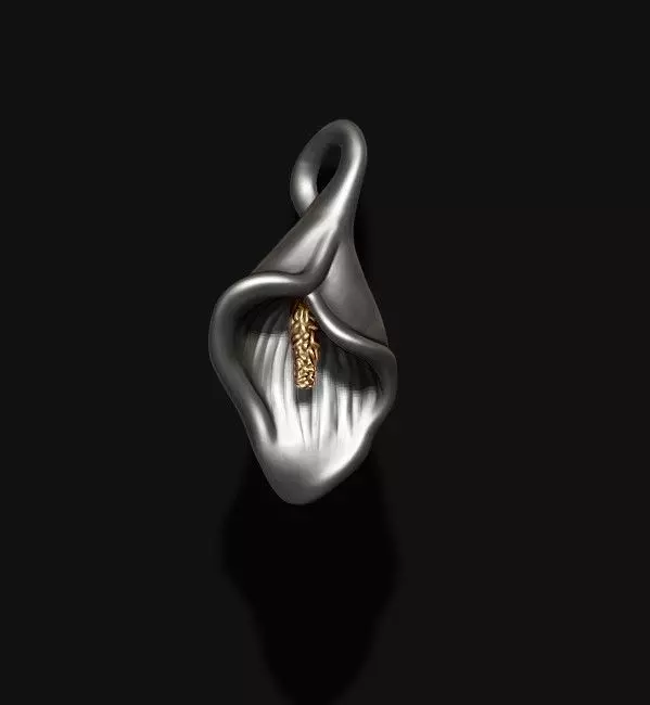 Calla Lily pendant 3D print model_0