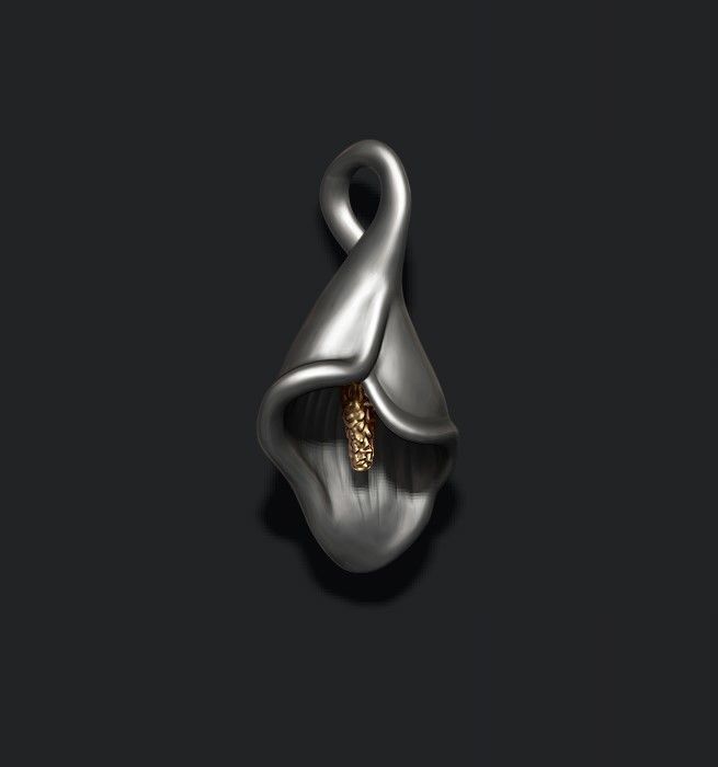Calla Lily pendant 3D print model_2