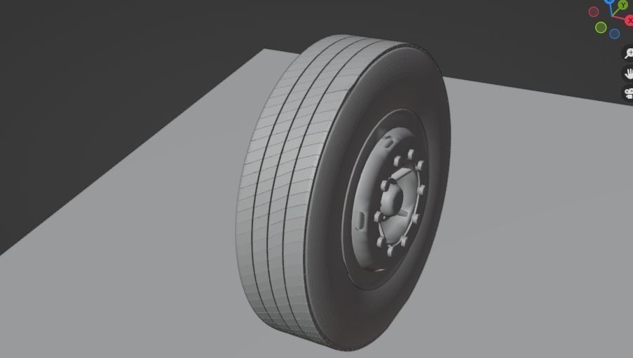 TRUCK WHEEL - Heavy truck front wheel Free 3D model 3D print model_1
