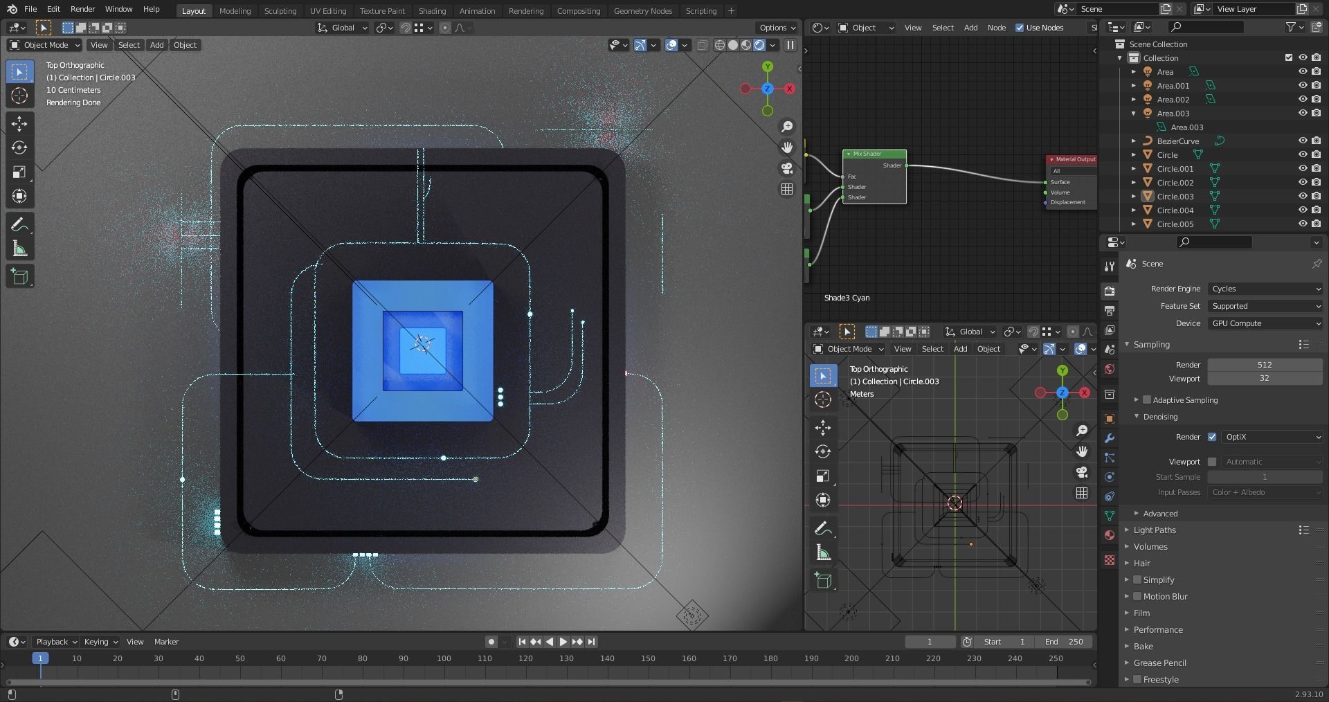 Isometric Tech with light path Low-poly 3D model_5