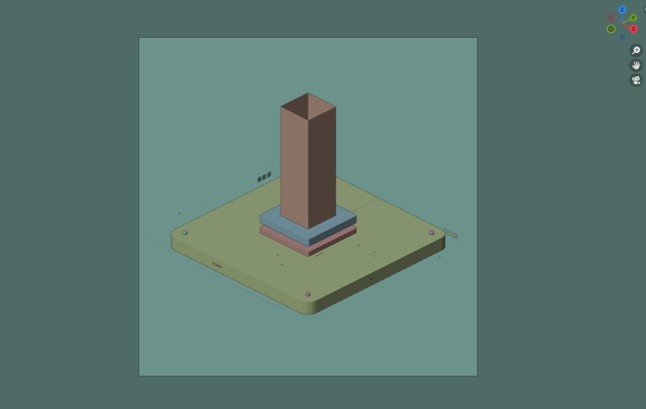 Isometric Tech with light path Low-poly 3D model_3
