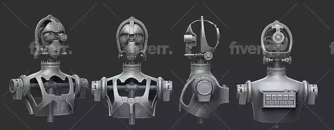 c3po episode 1 buste echelle 1 26 files STL 3D print model