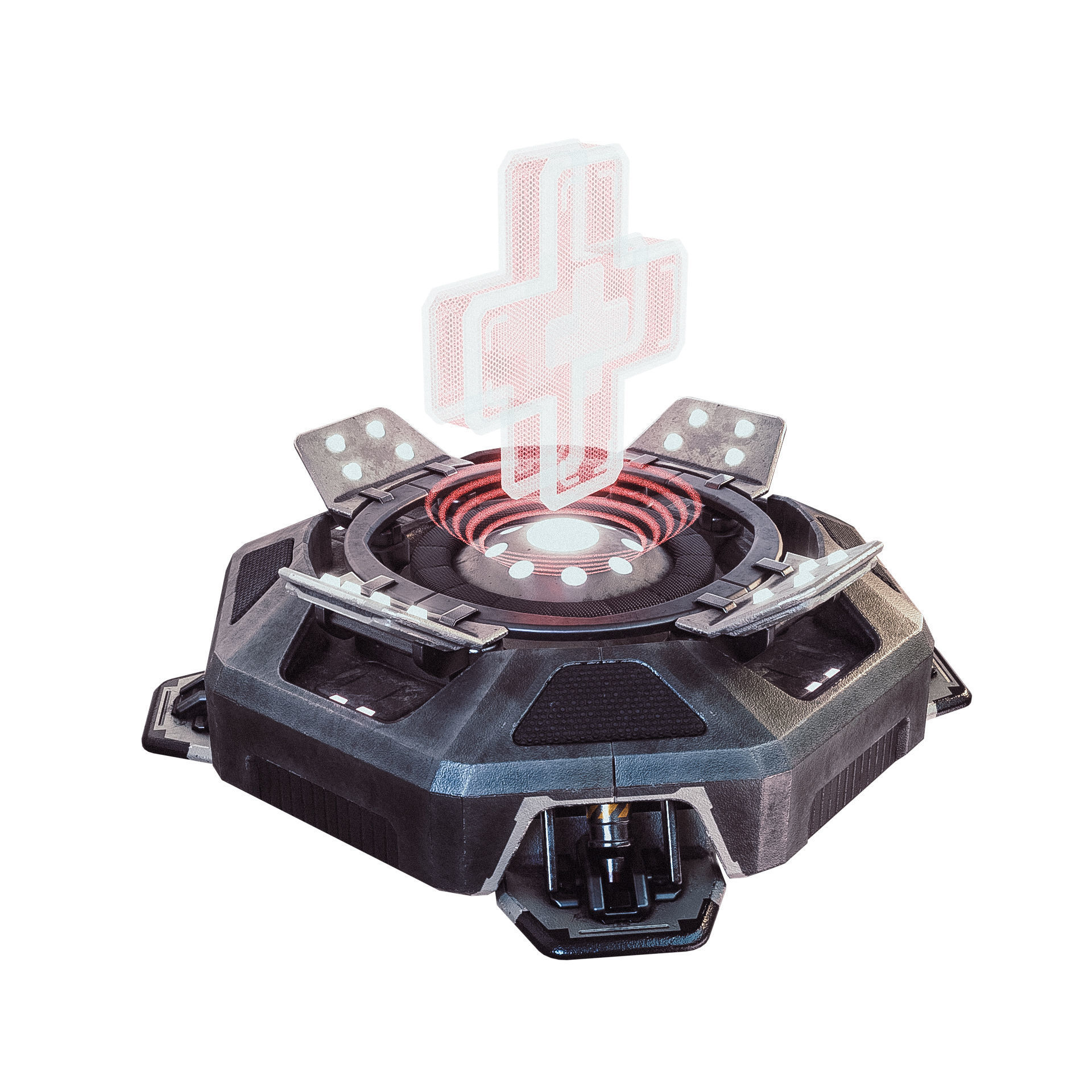 Medikit game controller with light on top Low-poly 3D model_1