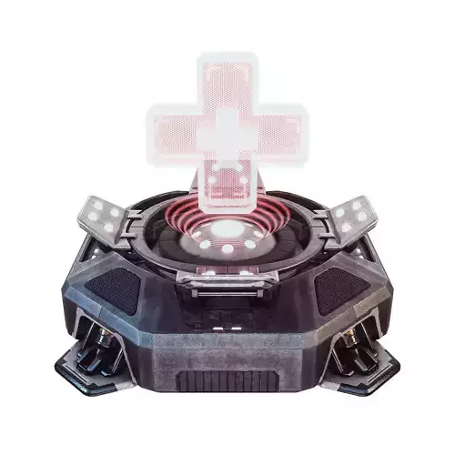 Medikit game controller with light on top Low-poly 3D model