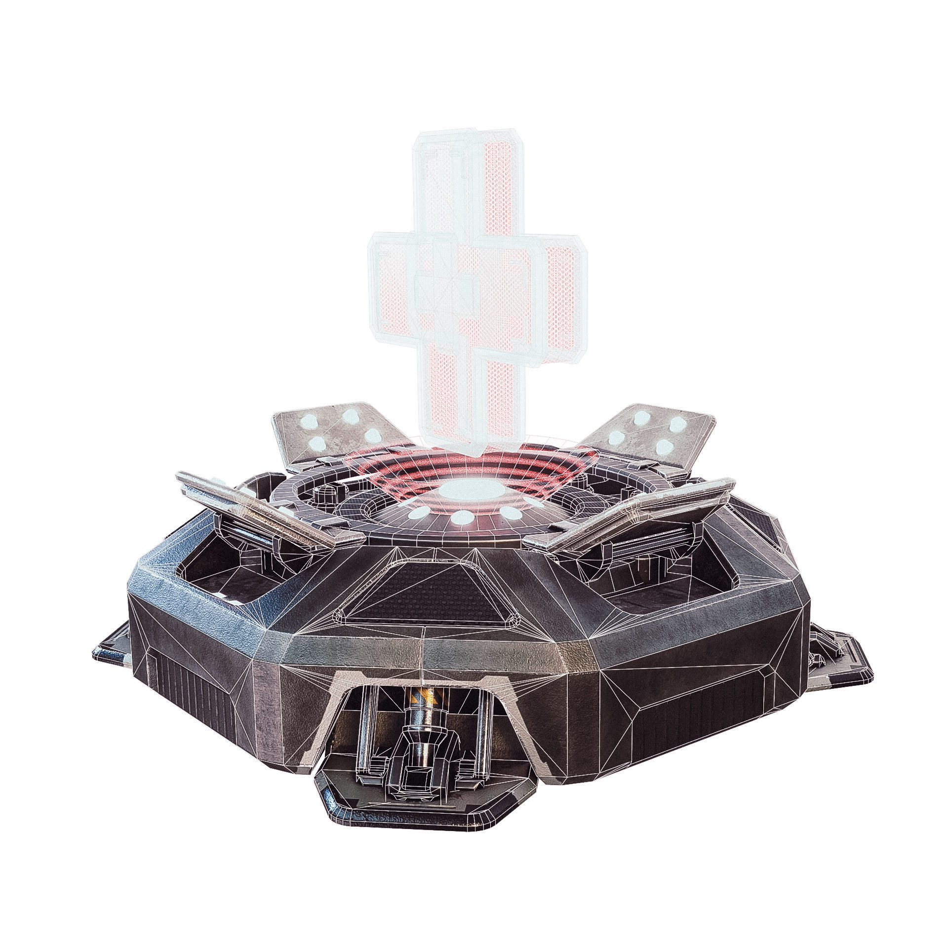 Medikit game controller with light on top Low-poly 3D model_5