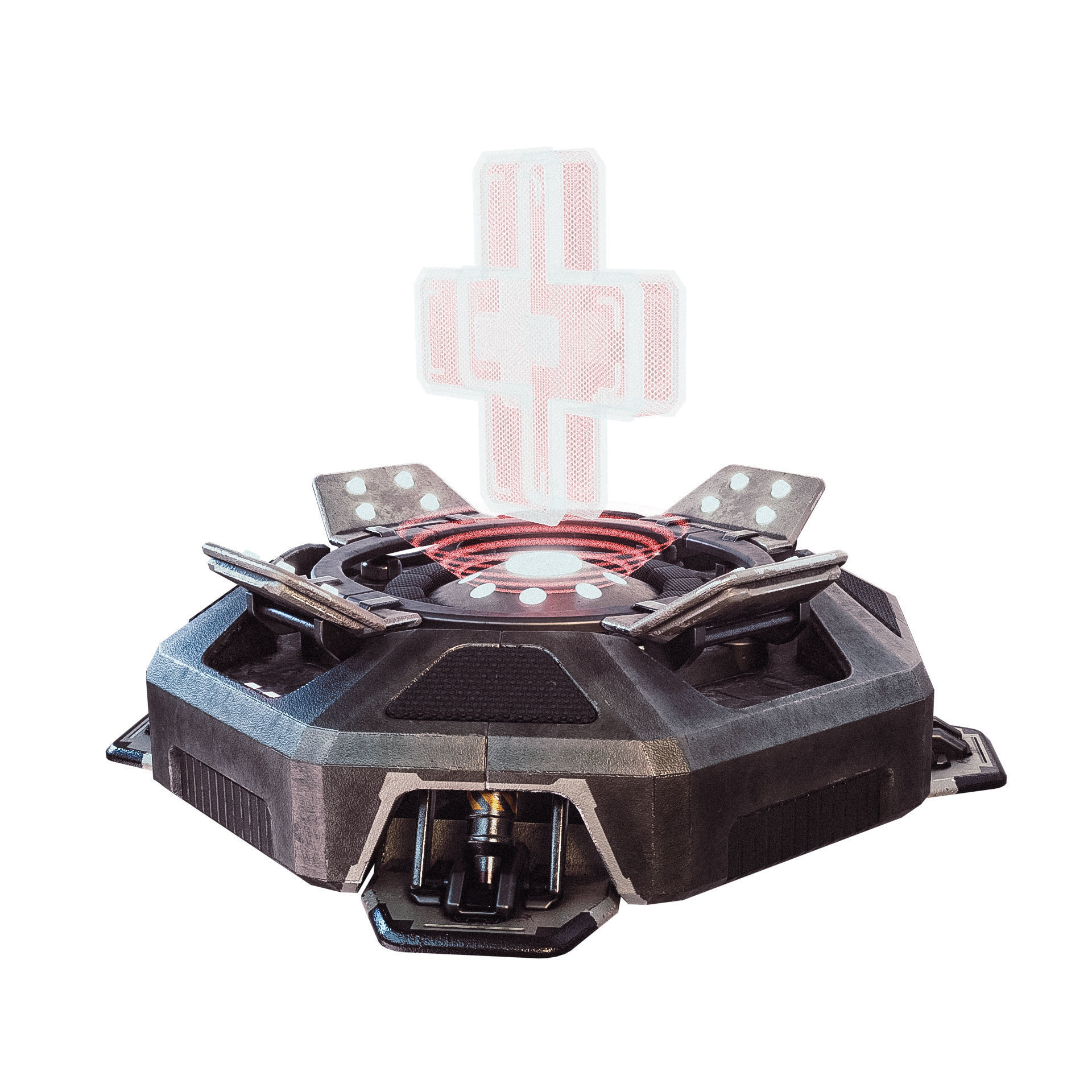 Medikit game controller with light on top Low-poly 3D model_2