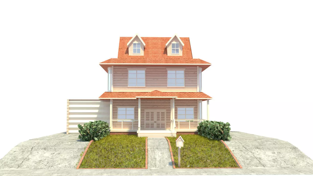 House Low-poly 3D model_0