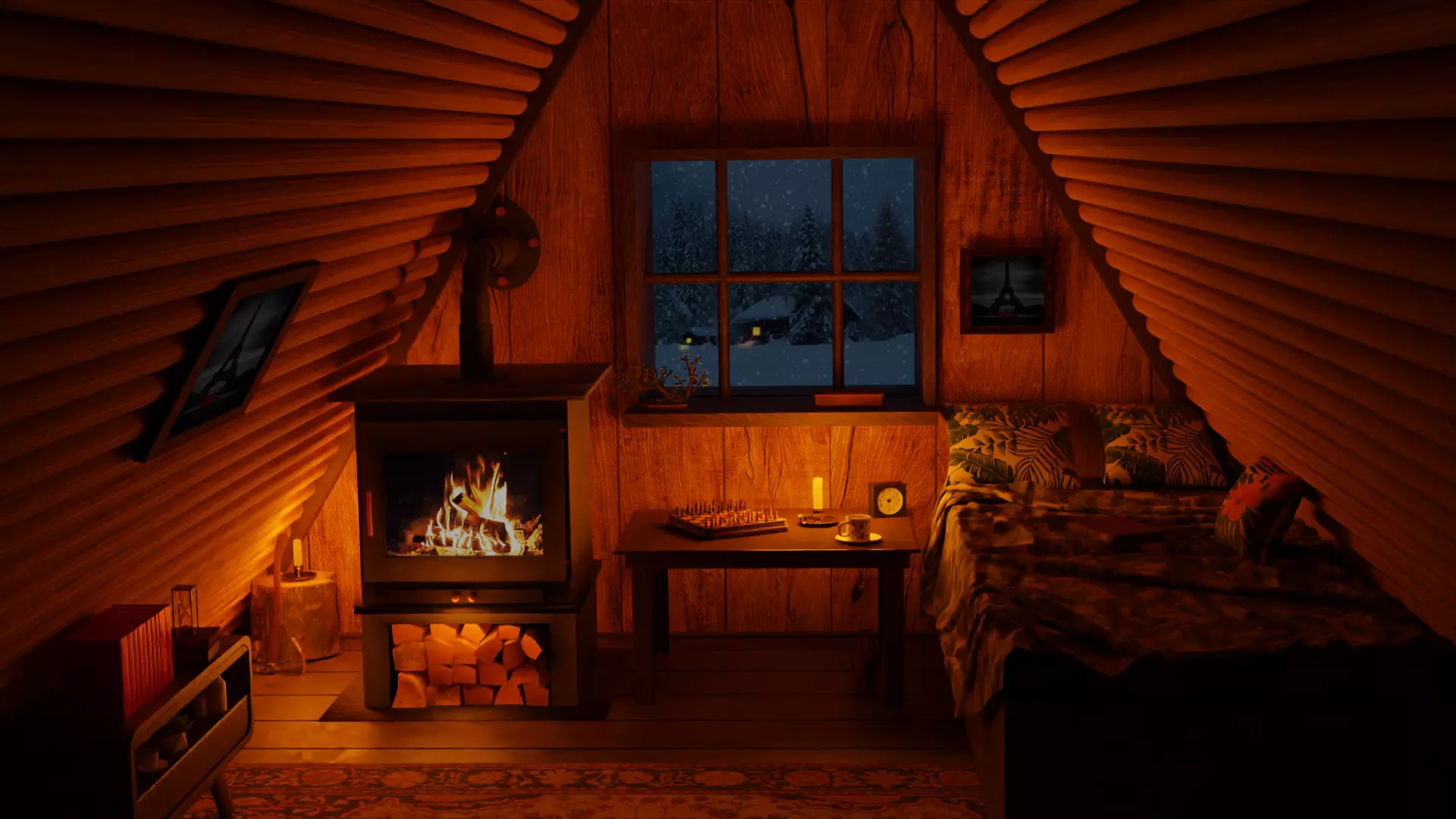 Cozy Bedroom interior scene 3D model 3D model_0