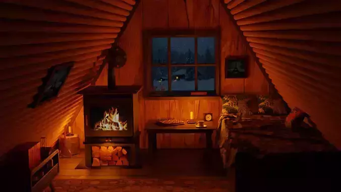 Cozy Bedroom interior scene 3D model