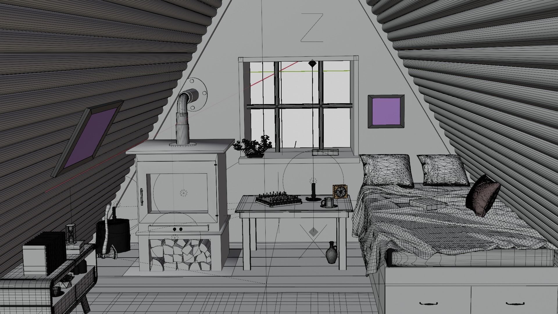 Cozy Bedroom interior scene 3D model 3D model_2