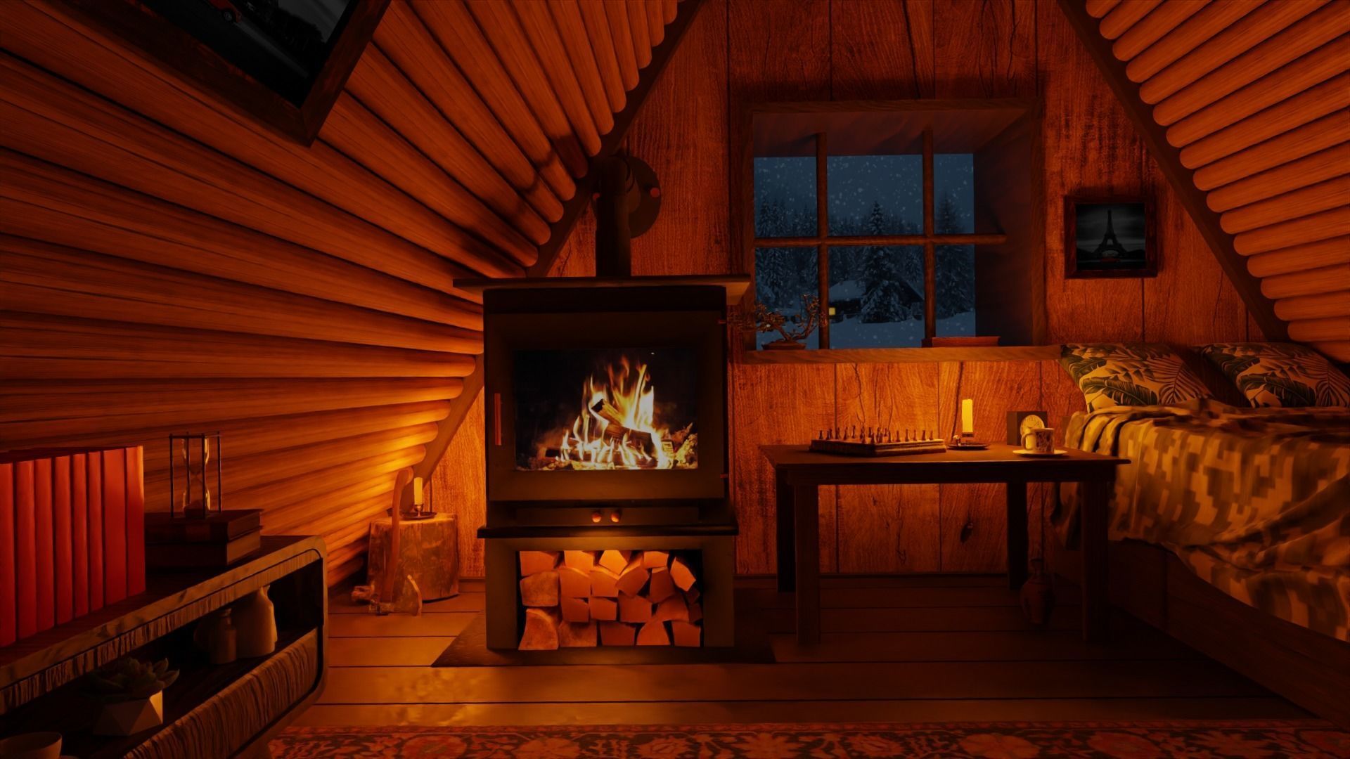 Cozy Bedroom interior scene 3D model 3D model_4