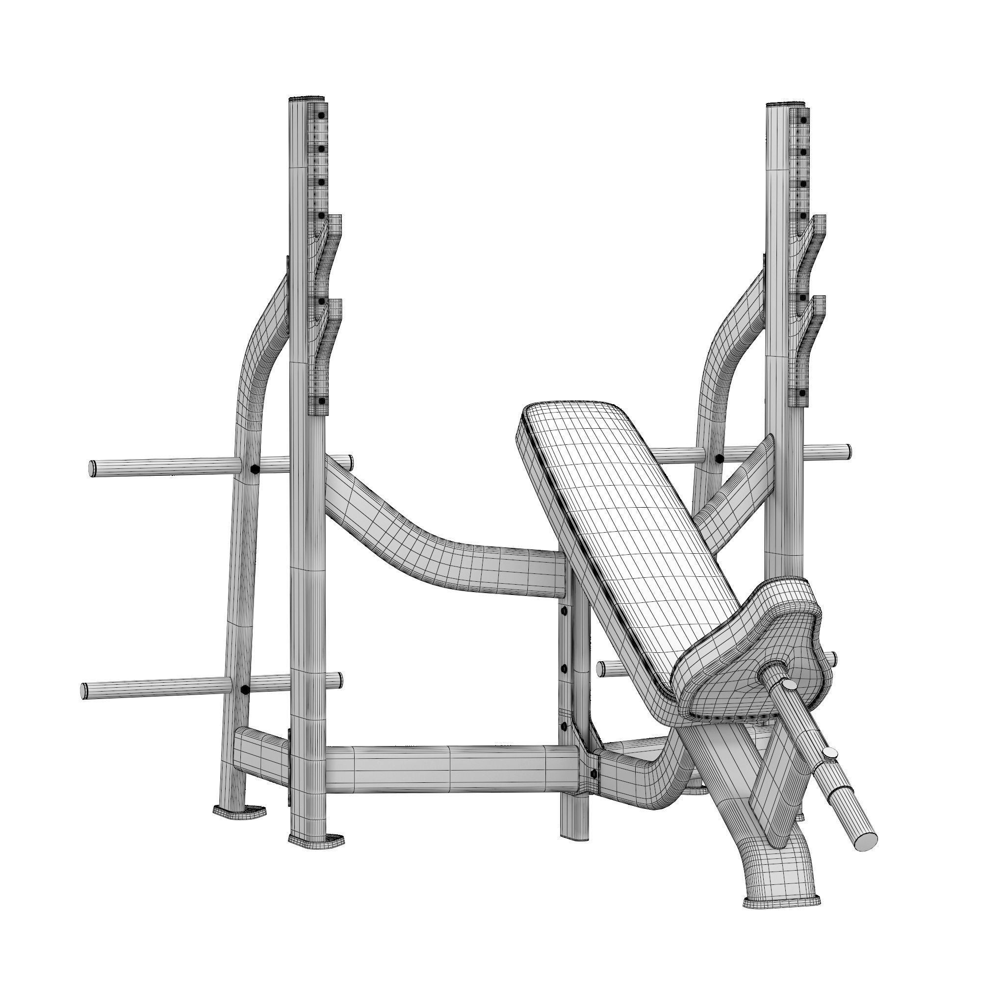 E-7042 Olympic Bench Incline 3D model_6