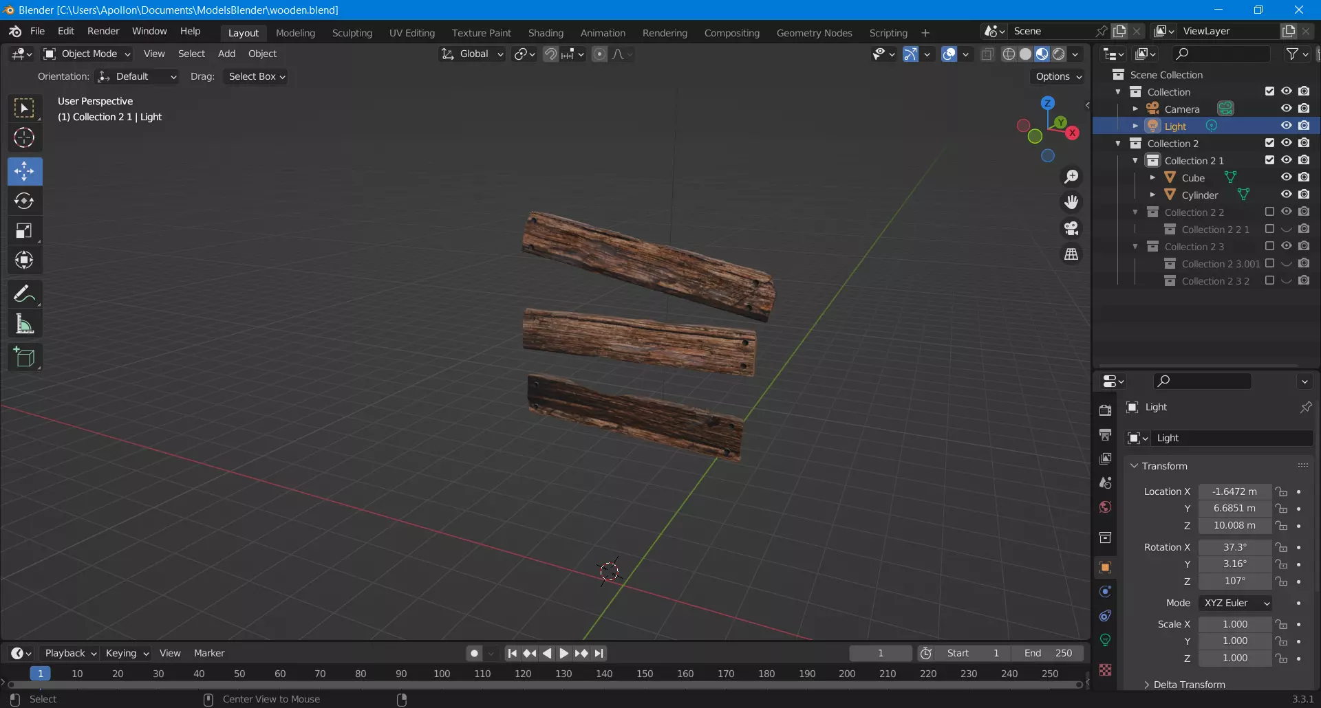 Boarded Window Low-poly 3D model_0