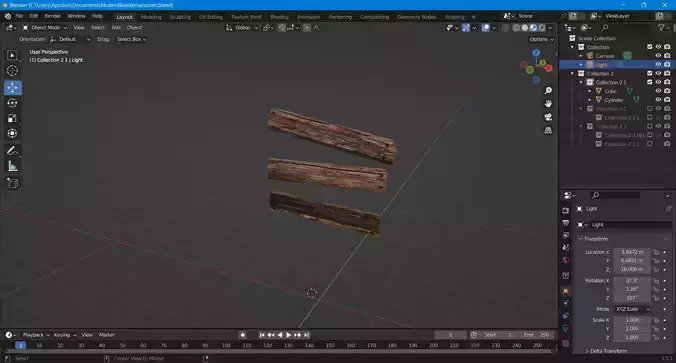 Boarded Window Low-poly 3D model