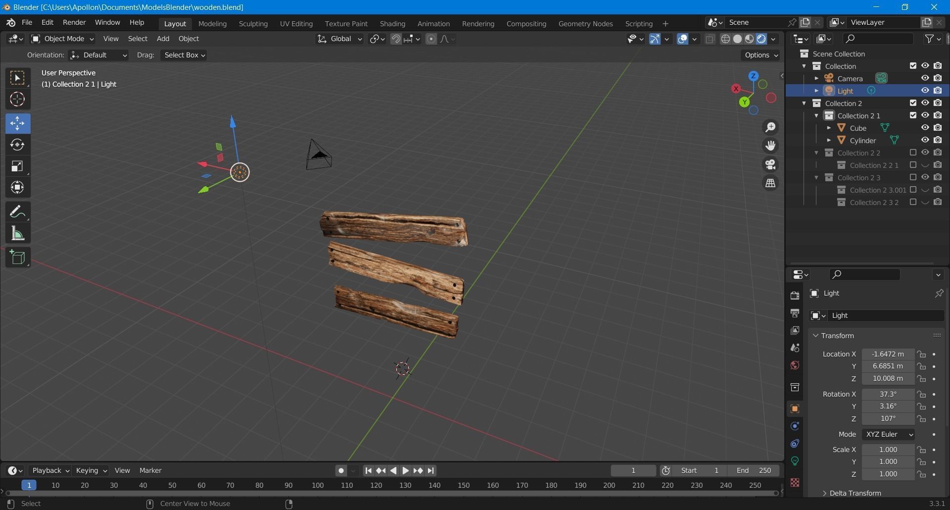 Boarded Window Low-poly 3D model_1
