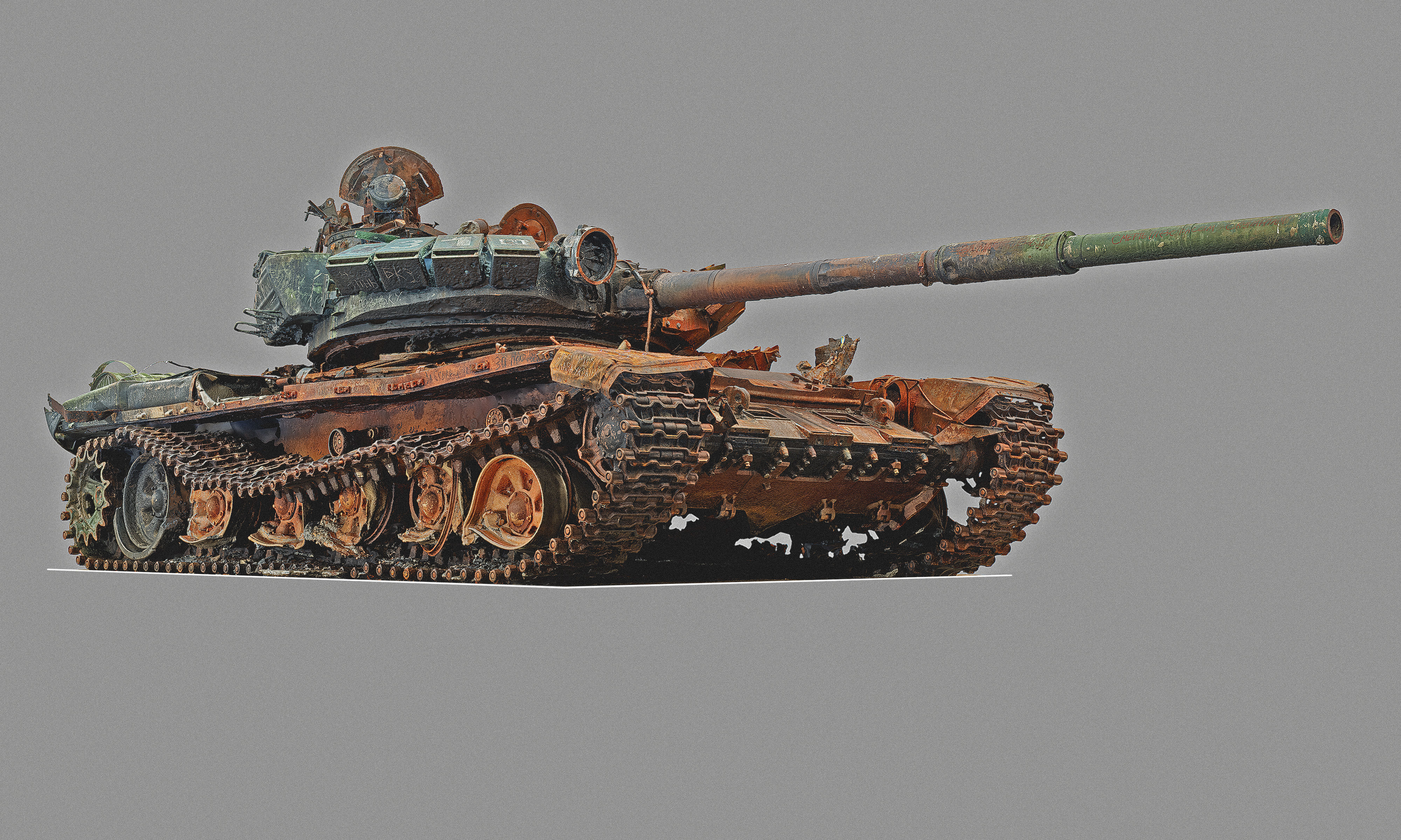 T-72 tank burned 3D model_2