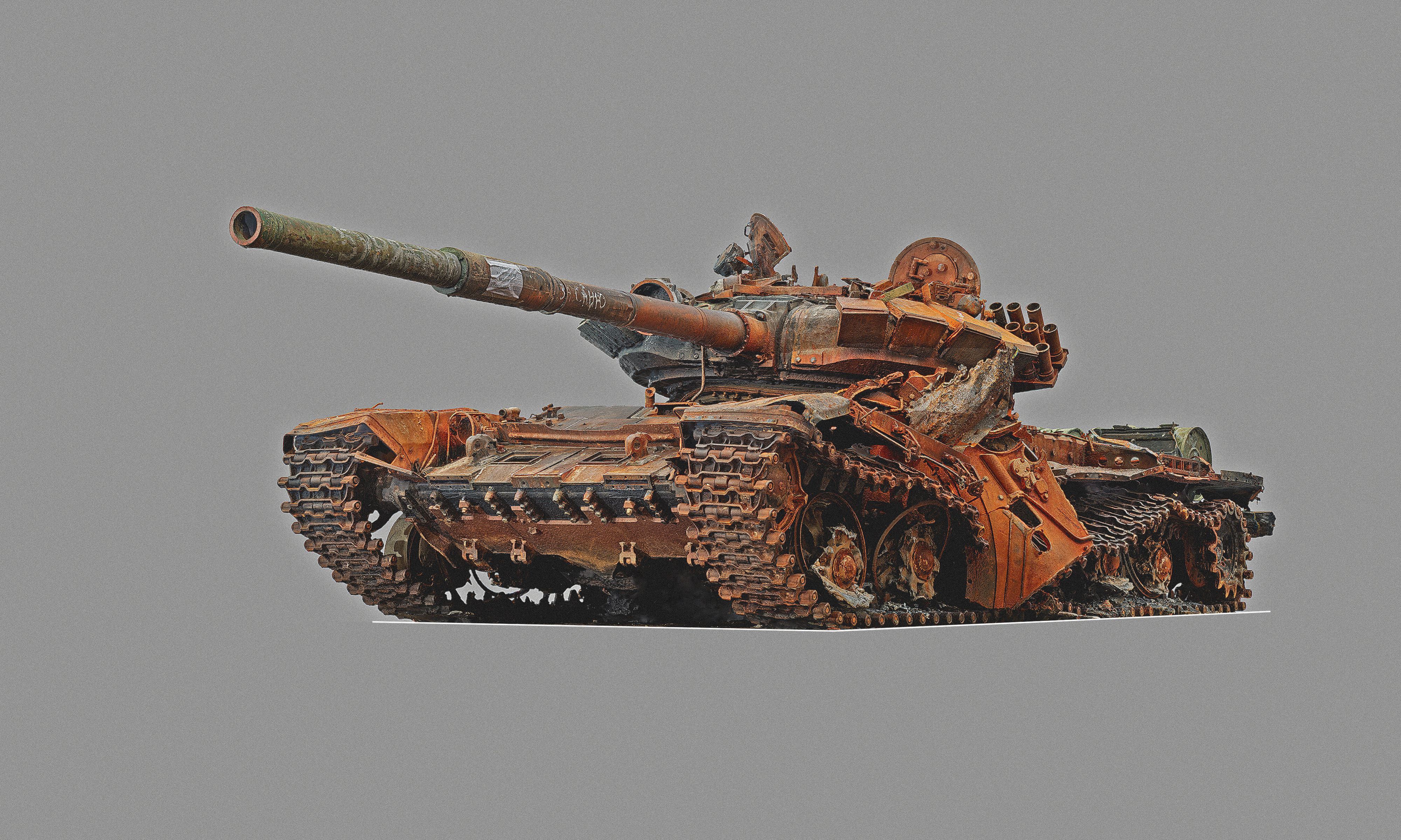 T-72 tank burned 3D model_1