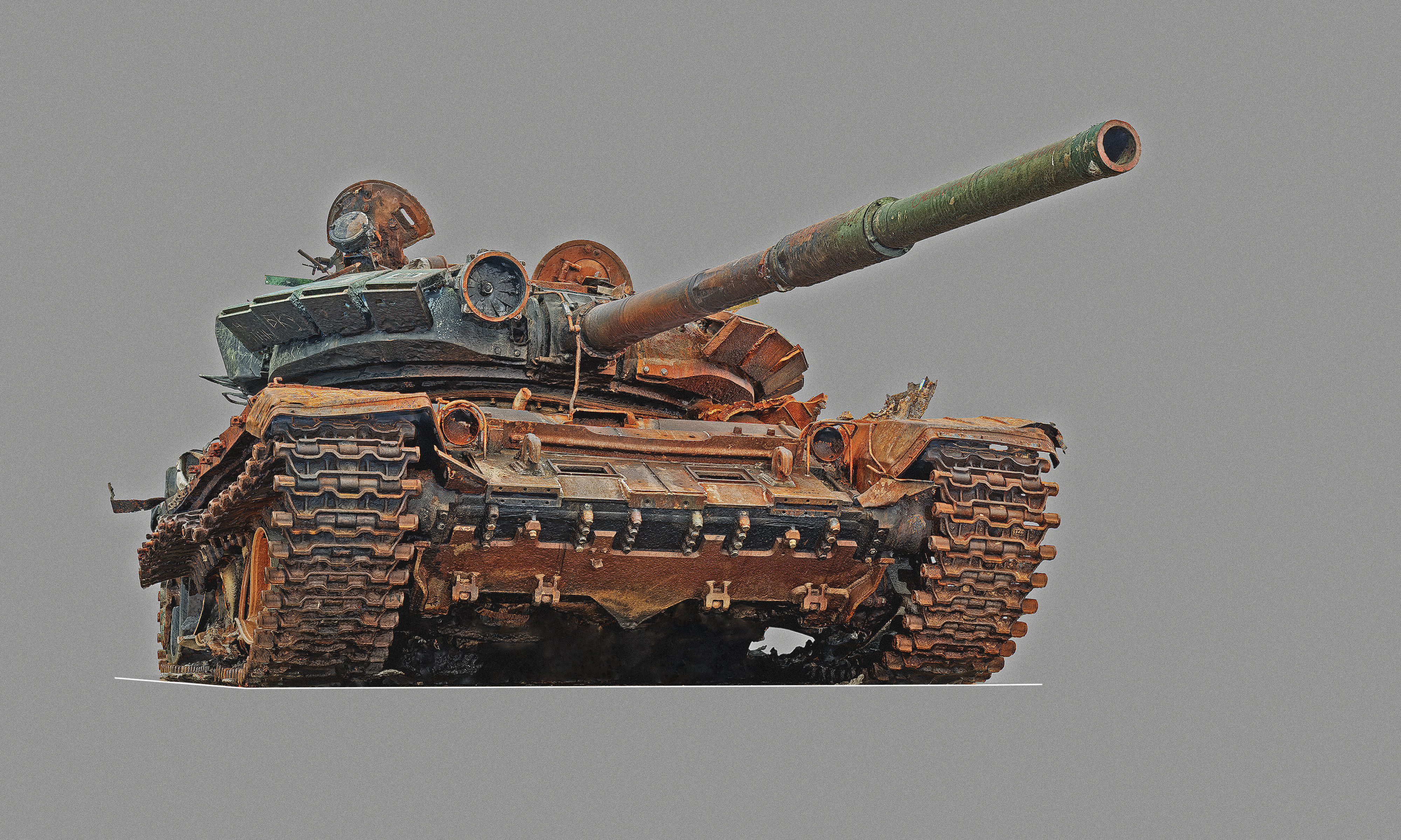 T-72 tank burned 3D model_3