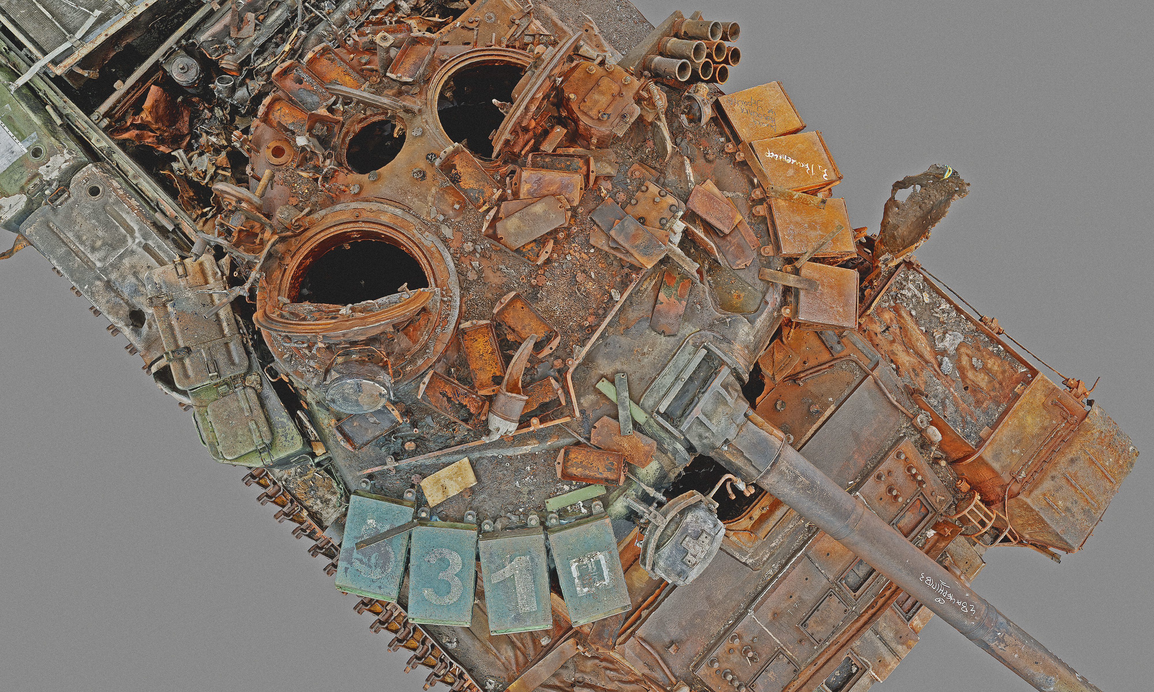 T-72 tank burned 3D model_7