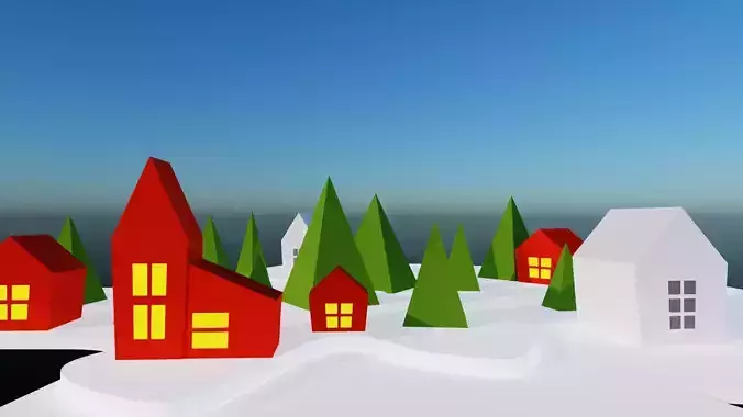 Low Poly Christmas Village