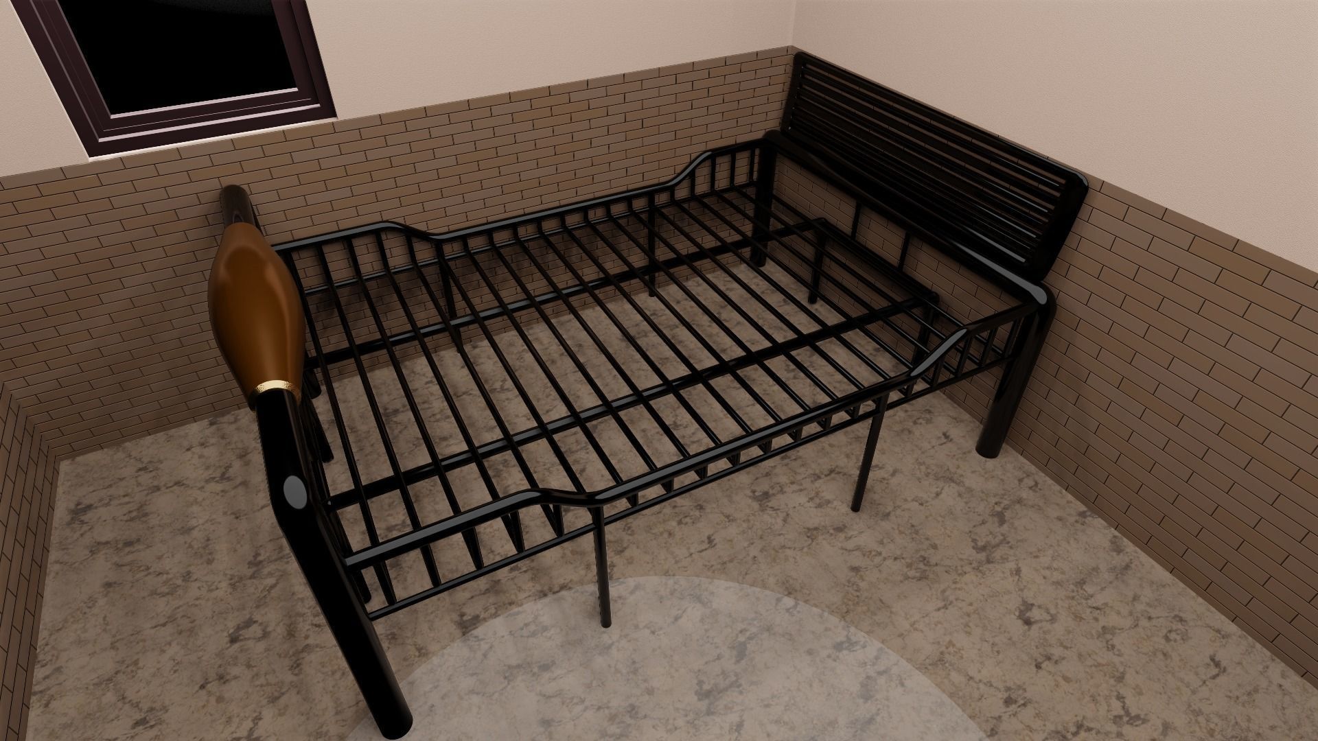 Minimalist Small Bedroom Design Low-poly 3D model_11