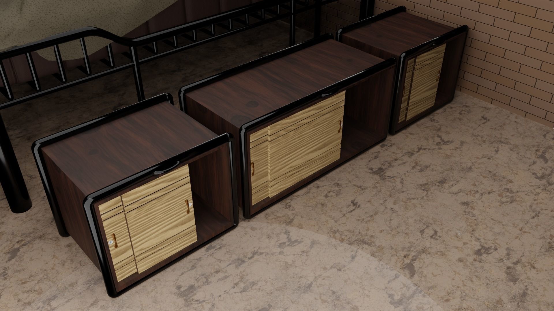 Minimalist Small Bedroom Design Low-poly 3D model_14