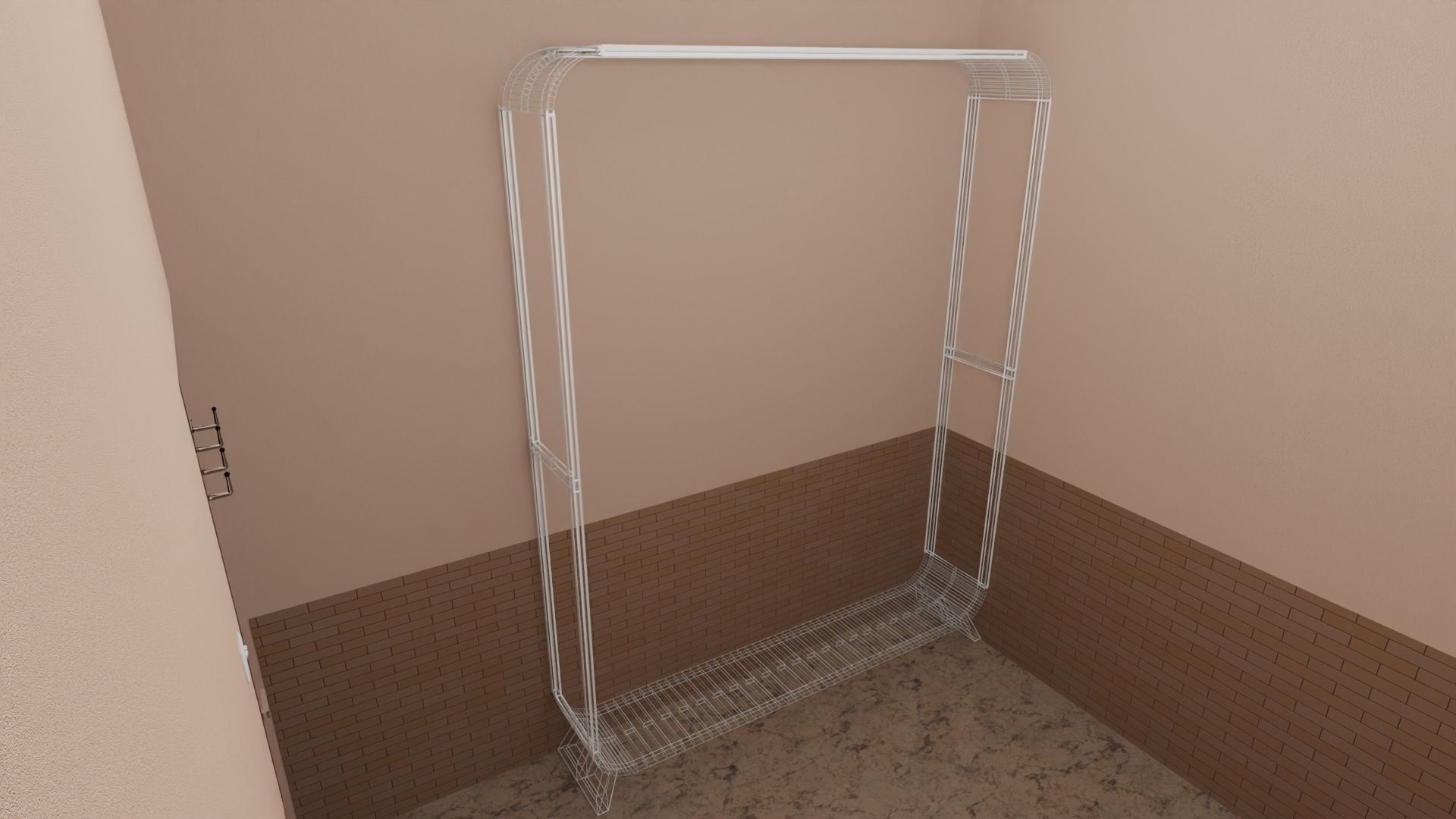 Minimalist Small Bedroom Design Low-poly 3D model_21