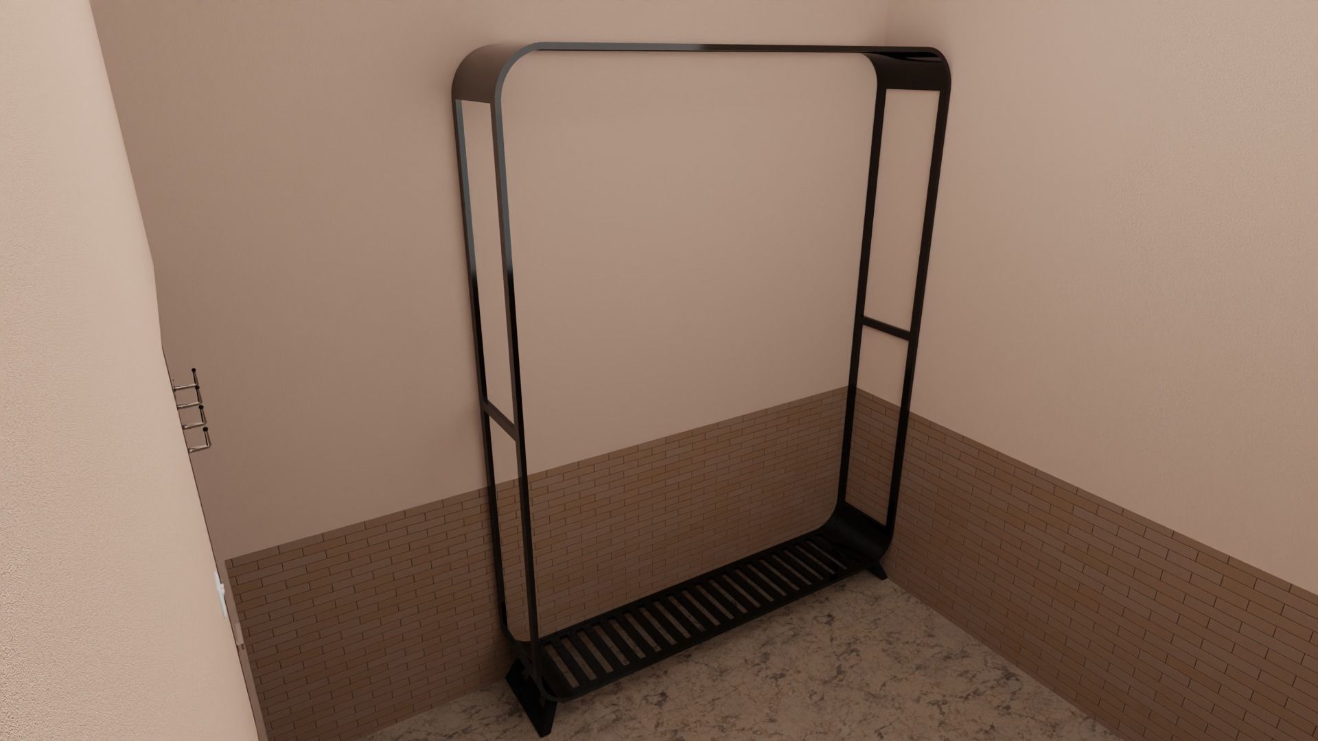 Minimalist Small Bedroom Design Low-poly 3D model_20