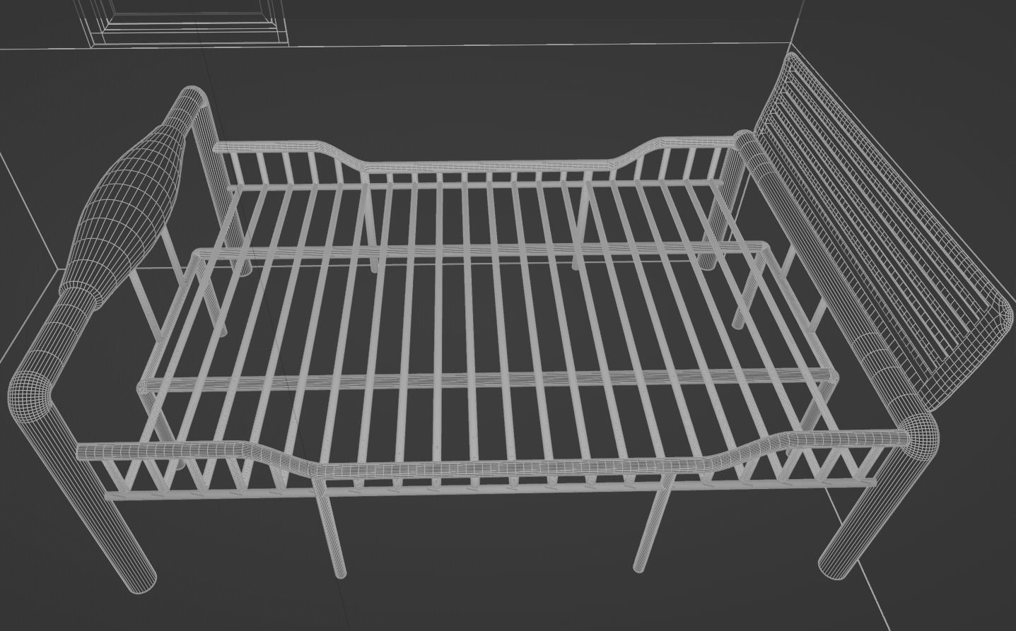 Minimalist Small Bedroom Design Low-poly 3D model_12