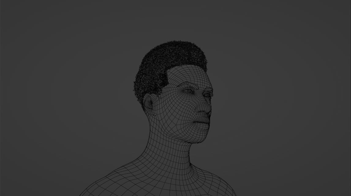 Flat Top Hair 3D model_26