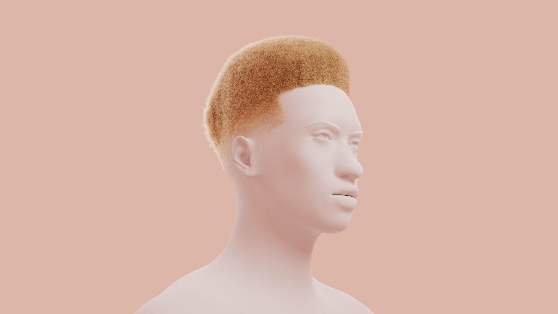 Flat Top Hair 3D model_23