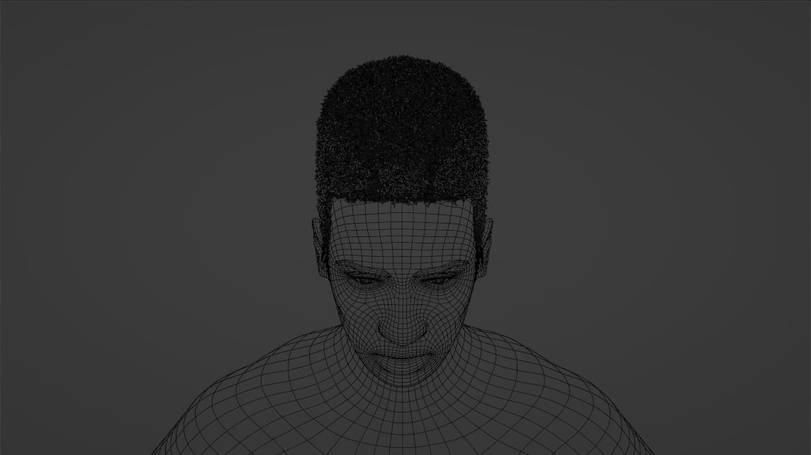 Flat Top Hair 3D model_32
