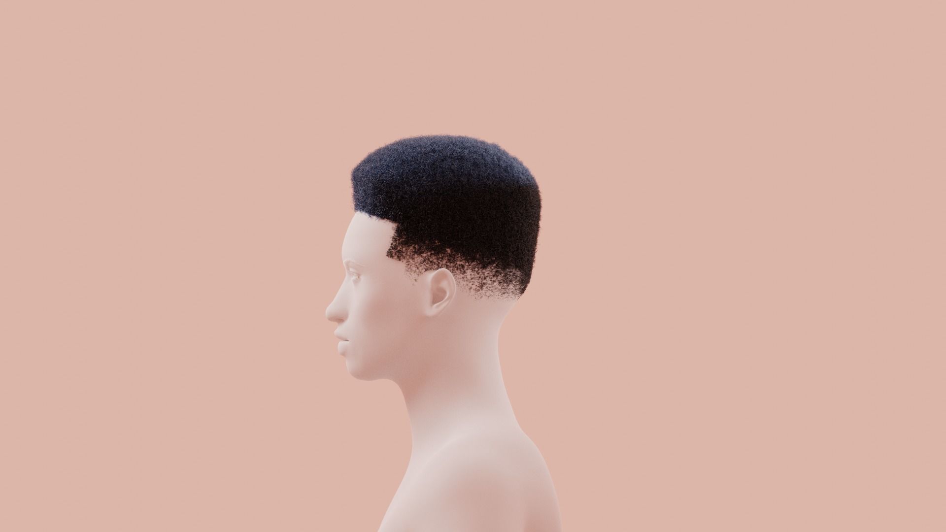Flat Top Hair 3D model_12