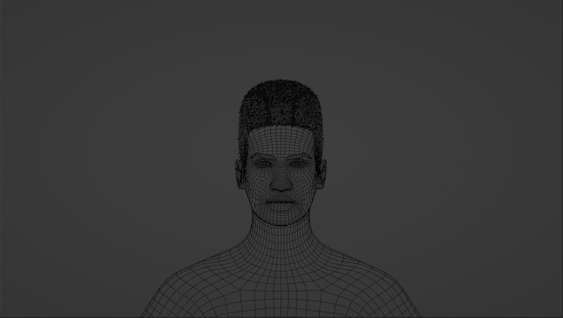 Flat Top Hair 3D model_9
