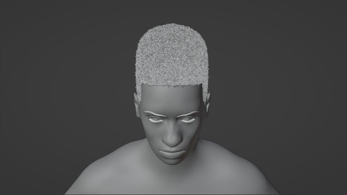 Flat Top Hair 3D model_31
